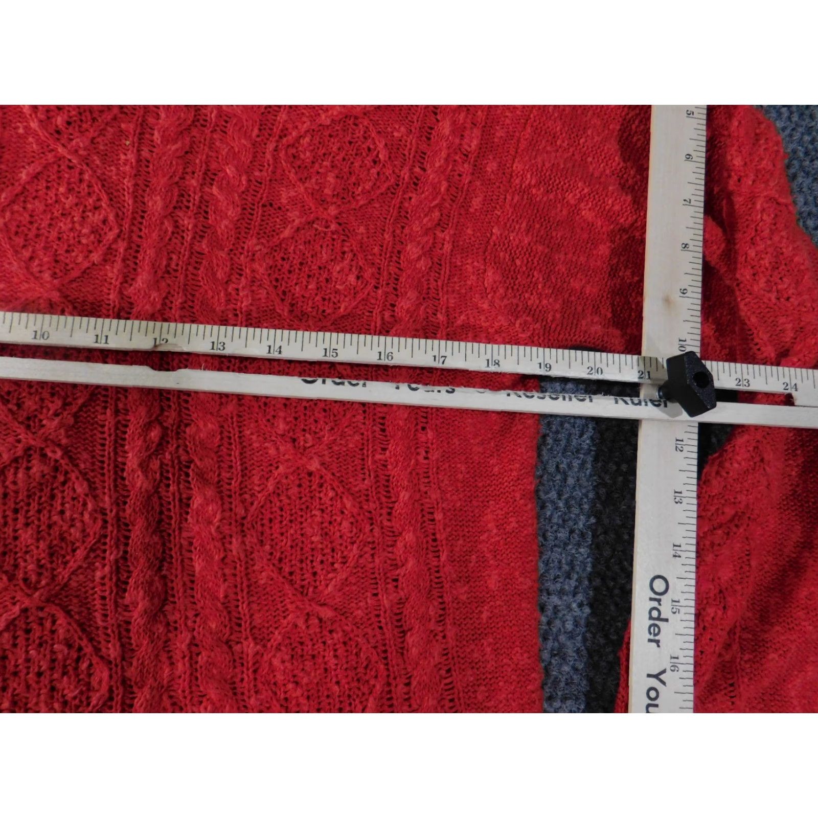 Vintage Alcott and Andrews Sweater Womens Medium Red Cable-Knit Pullover Crew Neck Long Sleeve Size M / US 6-8 / IT 42-44 - 4 Thumbnail