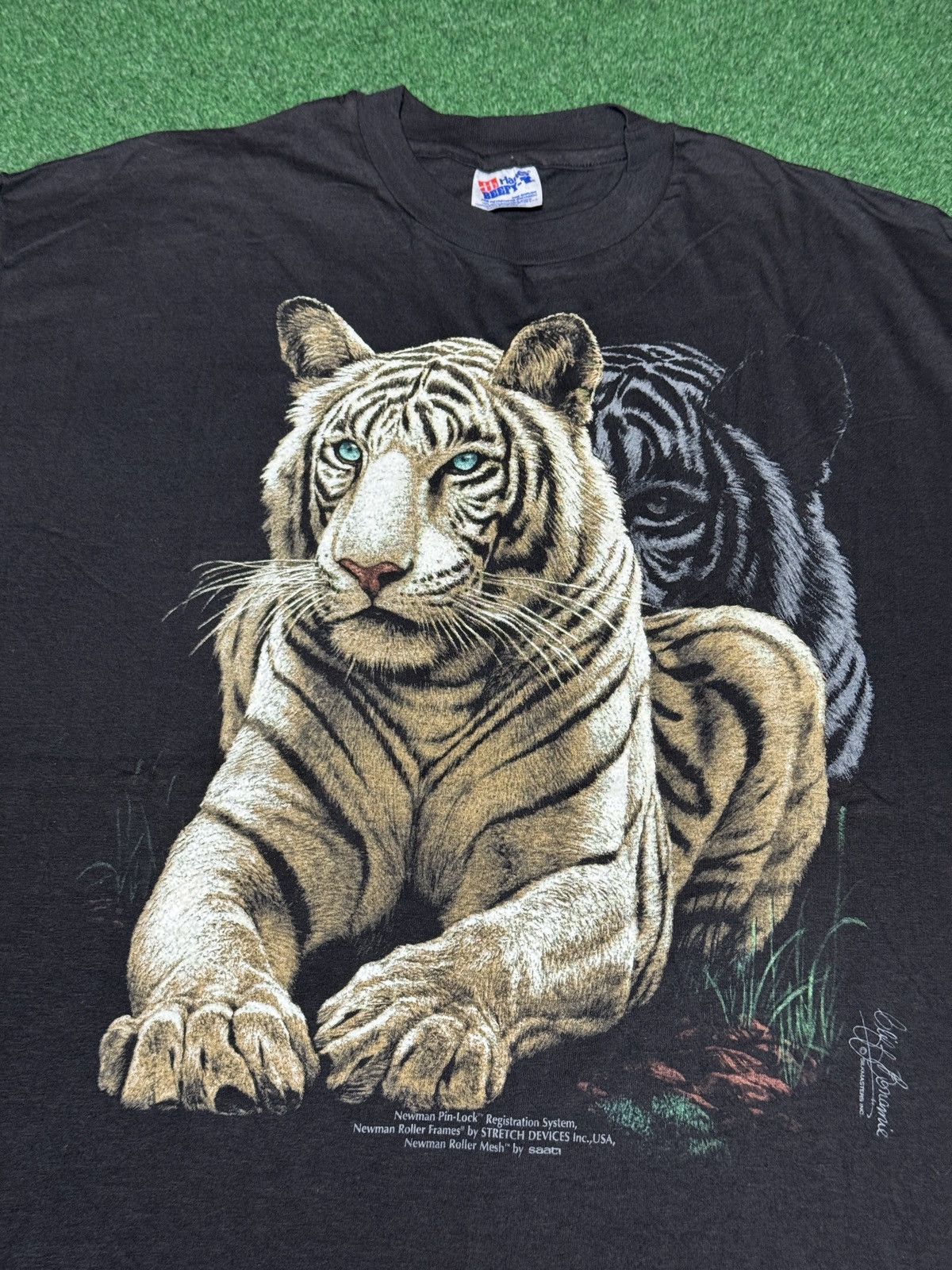 Hanes White Tiger Siberian Bengal 90s XL Nature T Shirt Never Worn Size US XL / EU 56 / 4 - 2 Thumbnail
