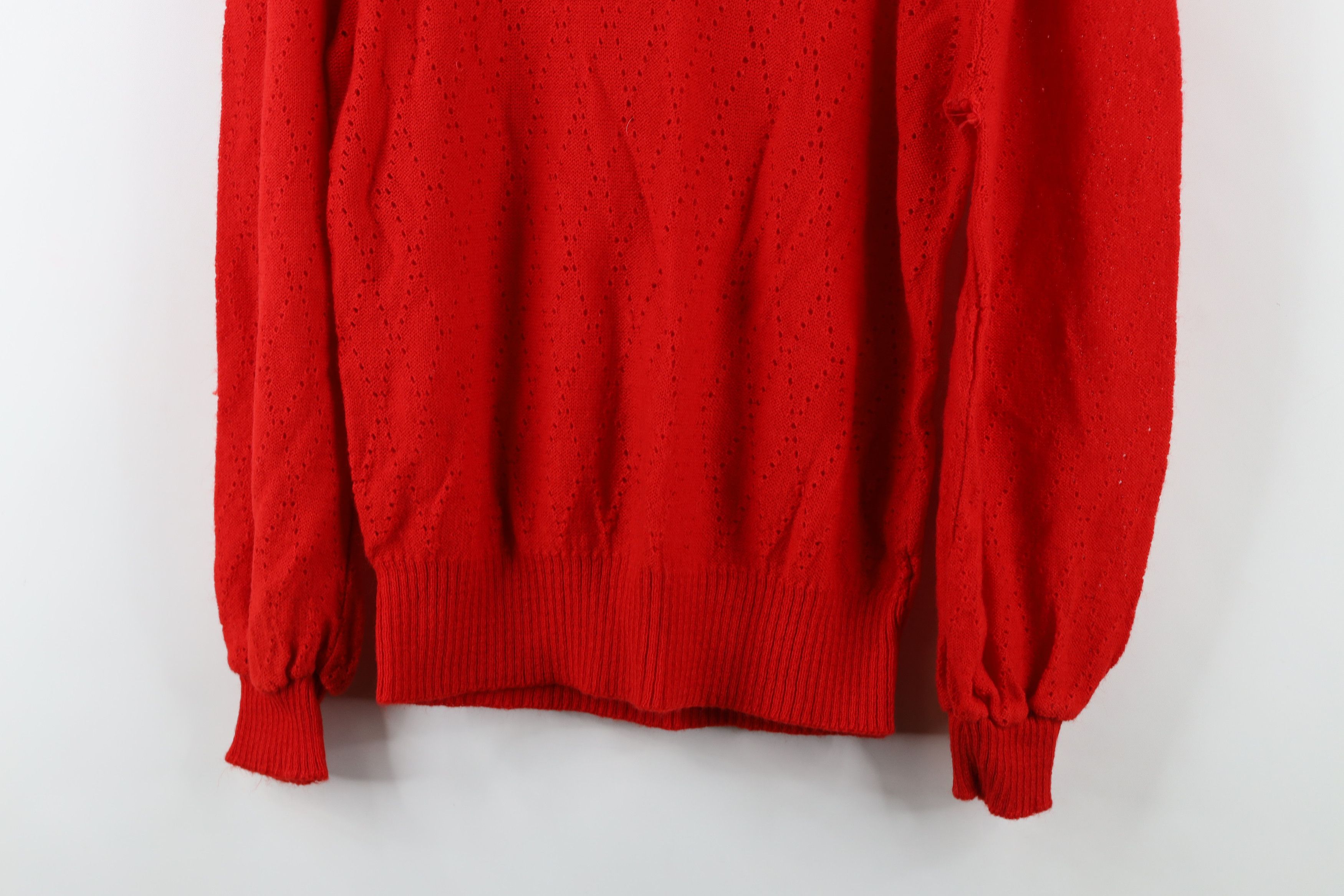 Vintage Vintage 70s Streetwear Distressed Knit Frill Collar Sweater Size L / US 10 / IT 46 - 3 Thumbnail