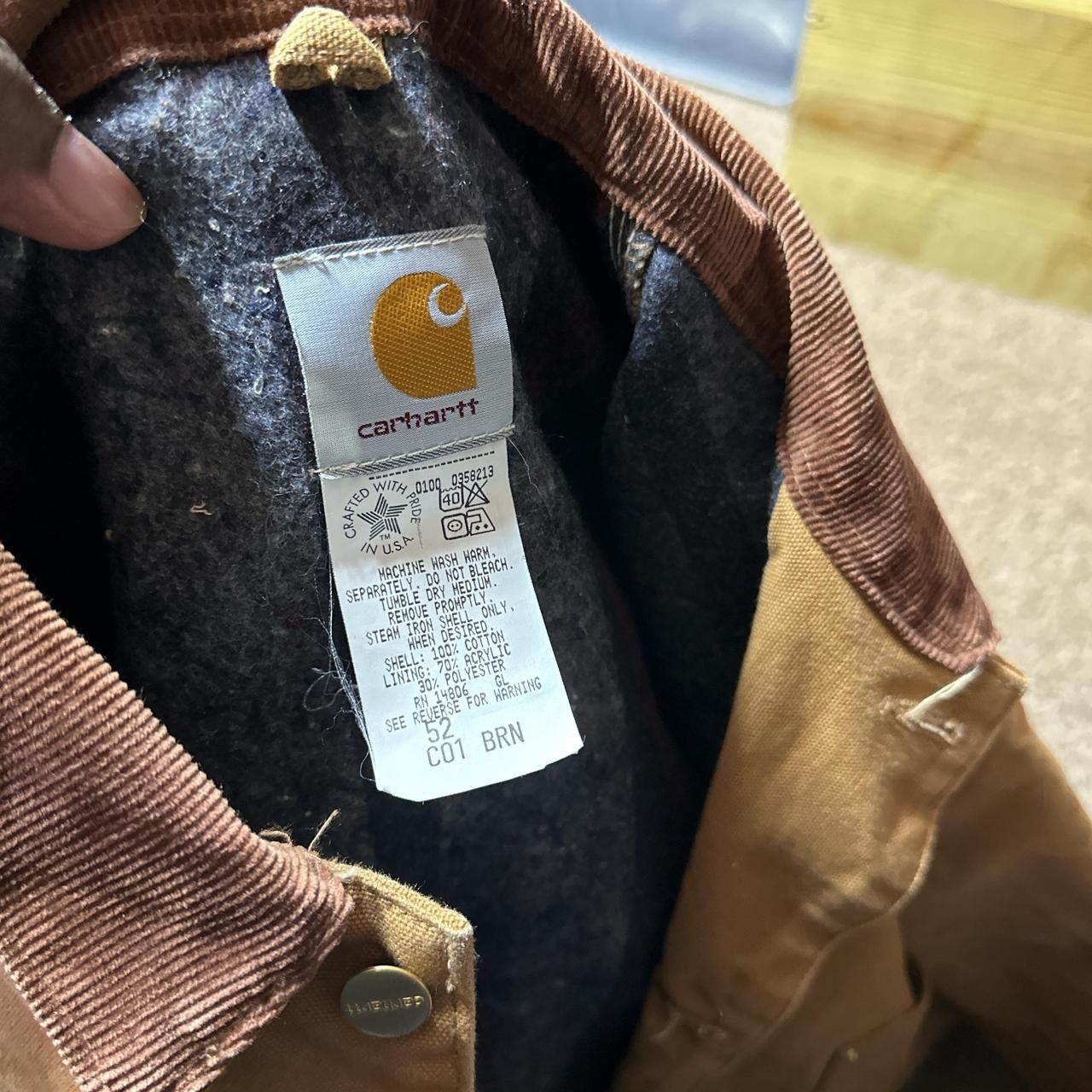 Carhartt Carhartt Detroit Work Jacket with brown collar mens size 52 Size US XXL / EU 58 / 5 - 4 Thumbnail