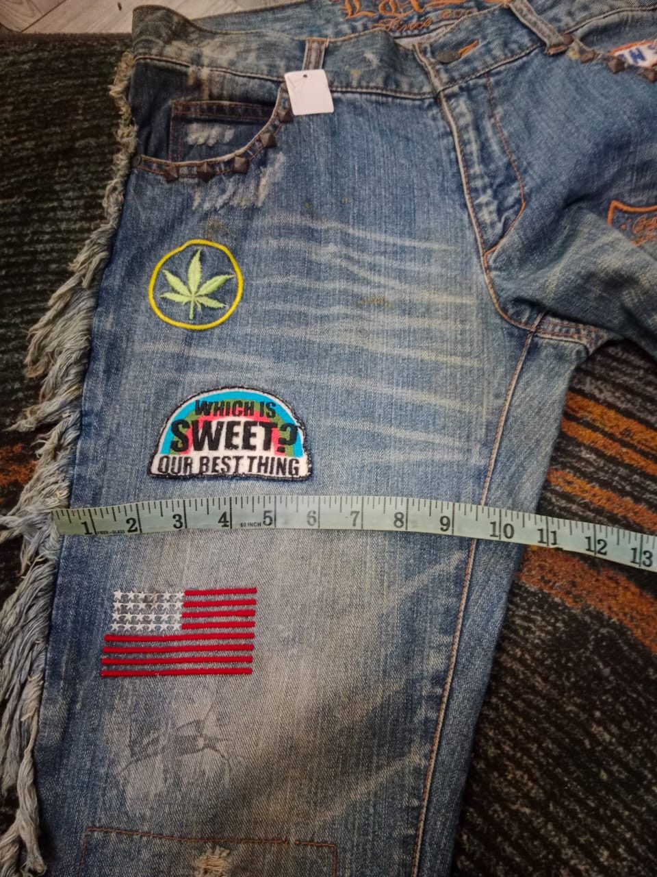 If Six Was Nine × Japanese Brand Lust distressed patches jeans Size 34" / US 12 / IT 48 - 10 Thumbnail