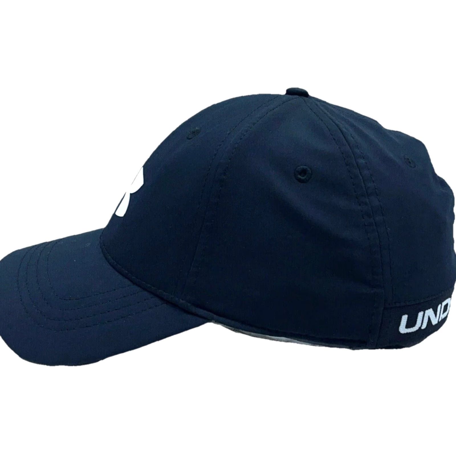 Under Armour Under Armour Hat Cap Stretch Fit XL Black White Golf Lightweight Performance Mens Size ONE SIZE - 5 Thumbnail