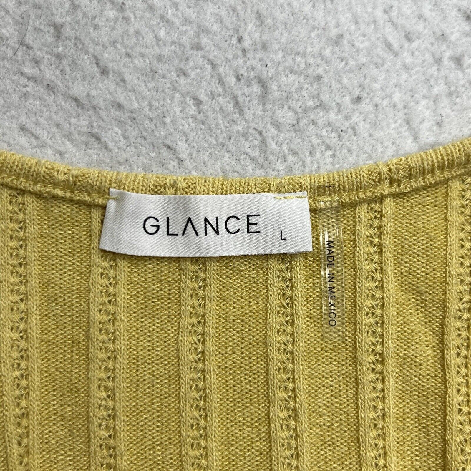 Other Glance Henley Button Up Pullover Stretch Yellow Top Size L / US 10 / IT 46 - 3 Thumbnail