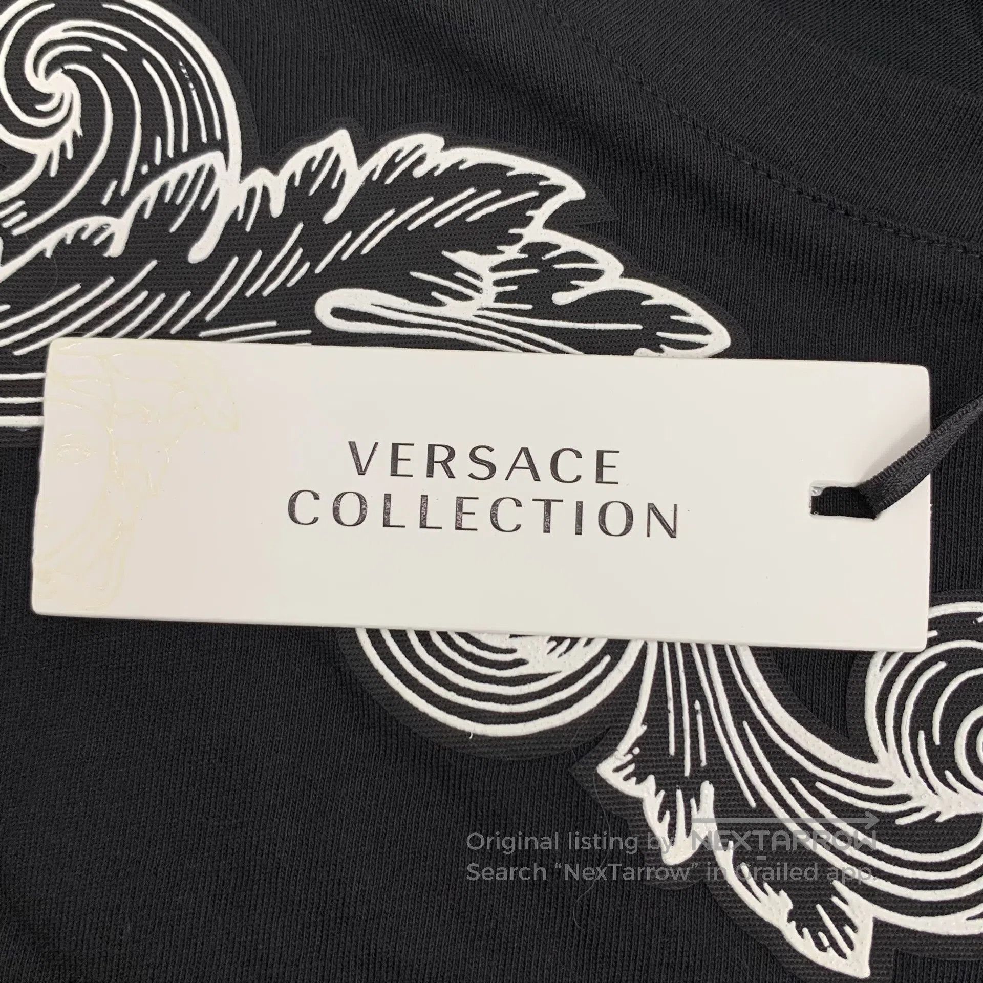 Versace Versace Black Pattern Printed Cotton Round Neck Short Slee Size US L / EU 52-54 / 3 - 6 Thumbnail