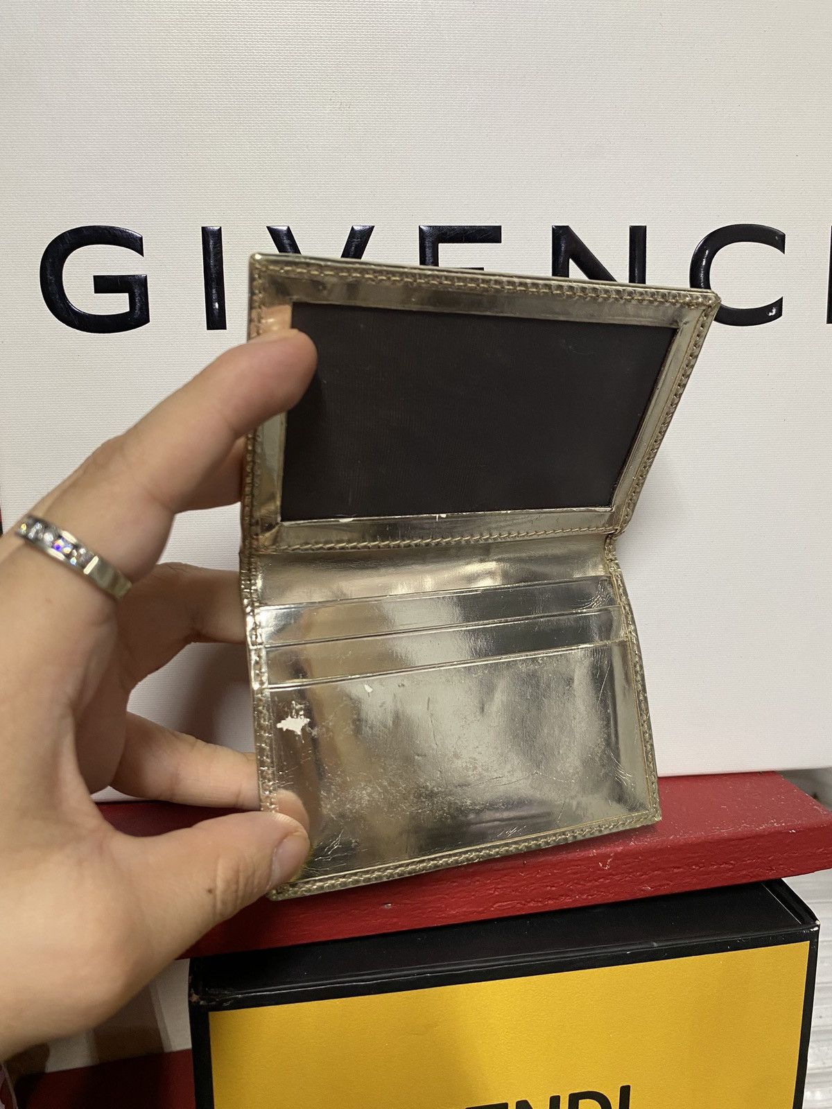 Designer Gucci GG Monogram Leather Card Holder Preowned Size ONE SIZE - 2 Thumbnail