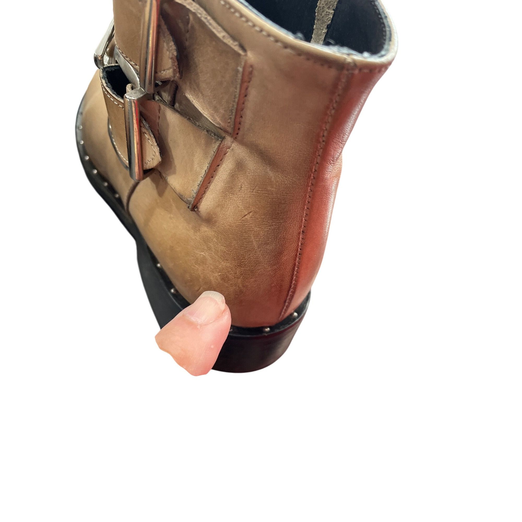 Other Charles David Chief womans Taupe Leather Studded Ankle Boots Size US 8.5 / IT 38.5 - 12 Thumbnail