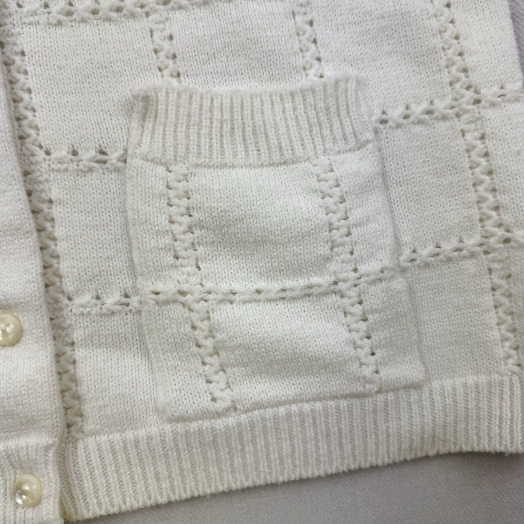Vintage VINTAGE Rosanna Wintuk Cardigan Sweater Shirt Collar Women's Medium Ivory Cream Button Up Random Brand—Rosanna 90s Casual Mens Womens Size M / US 6-8 / IT 42-44 - 3 Thumbnail