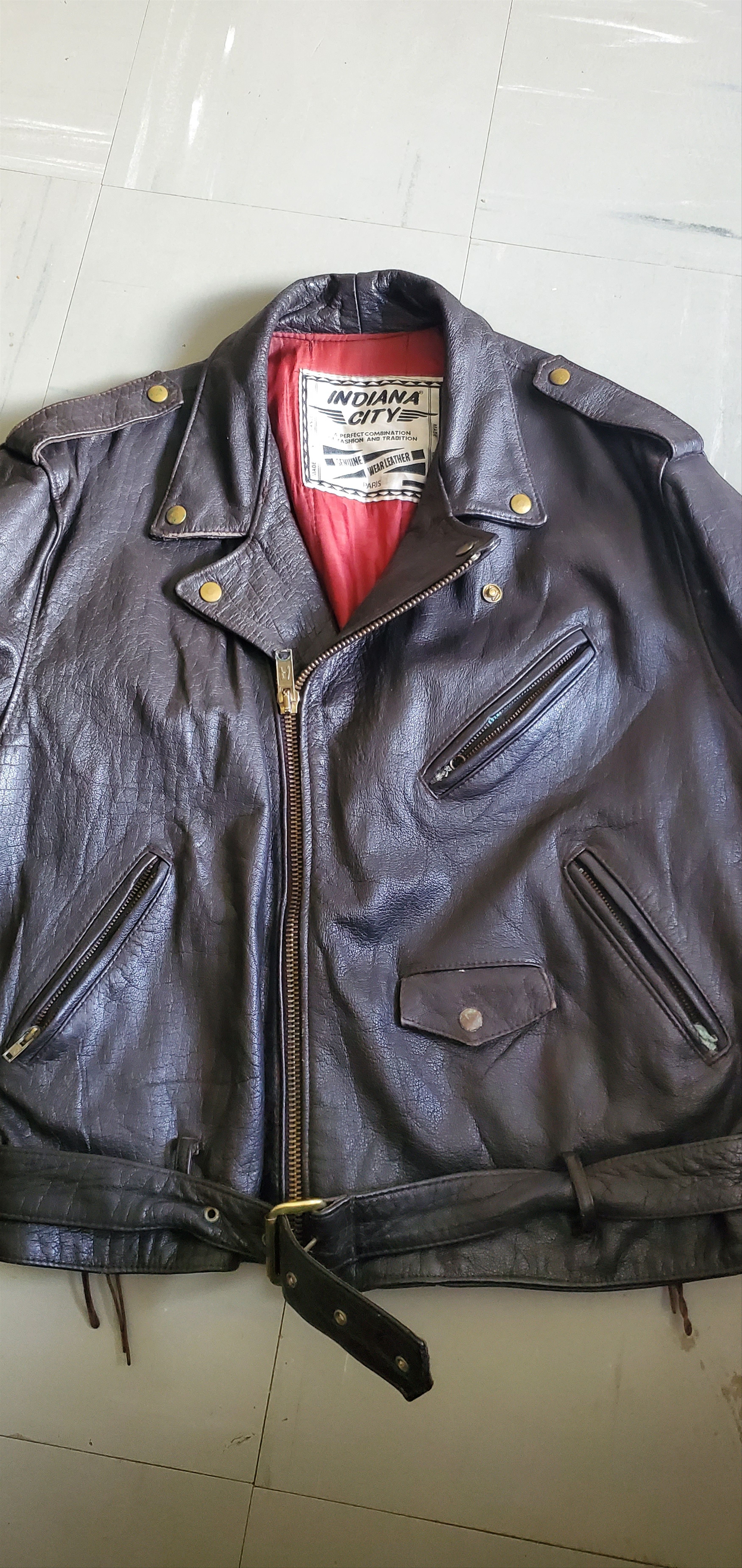 Other Vintage Indianna City Brown Leather Motorcycle Jacket Size US M / EU 48-50 / 2 - 1 Thumbnail