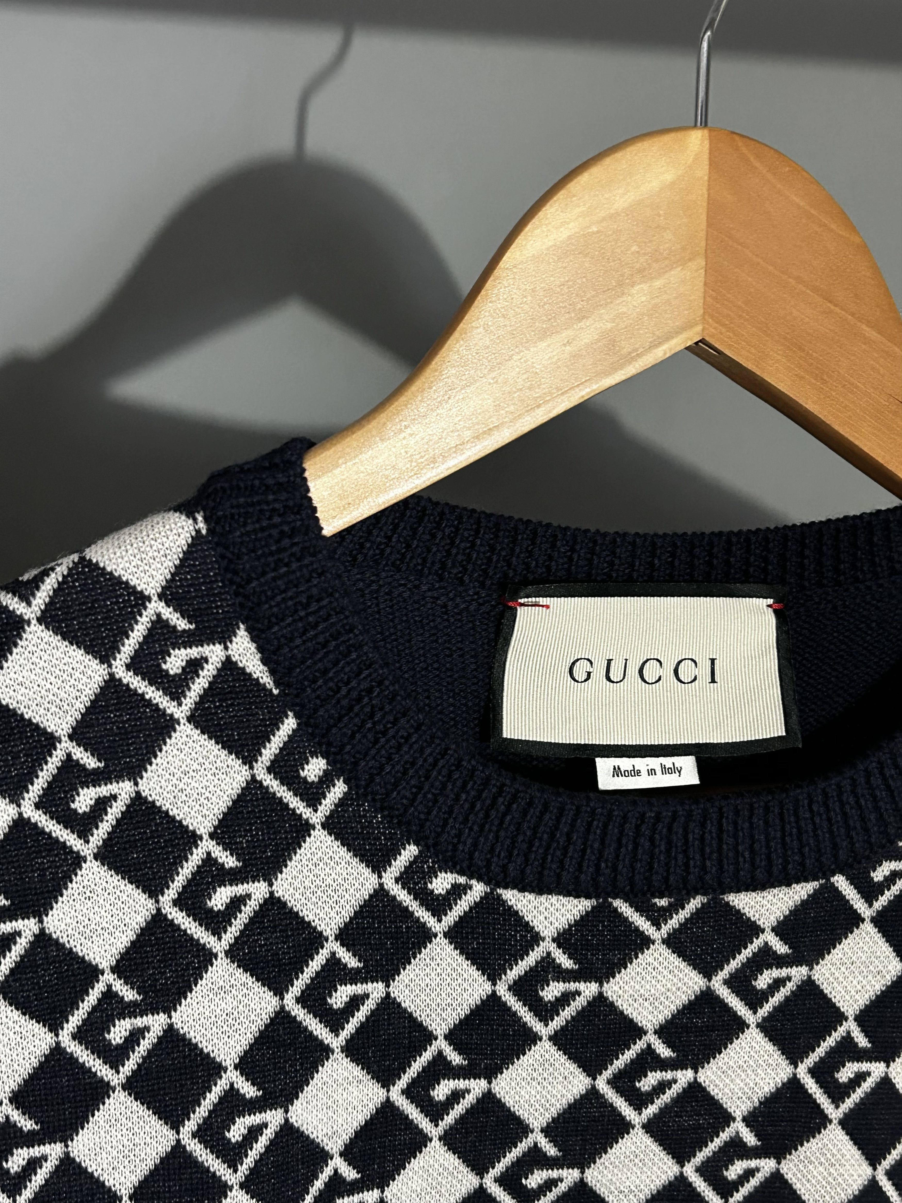 Gucci Gucci - Logo-Jacquard Wool Sweater Vest - Midnight blue Size US S / EU 44-46 / 1 - 4 Thumbnail