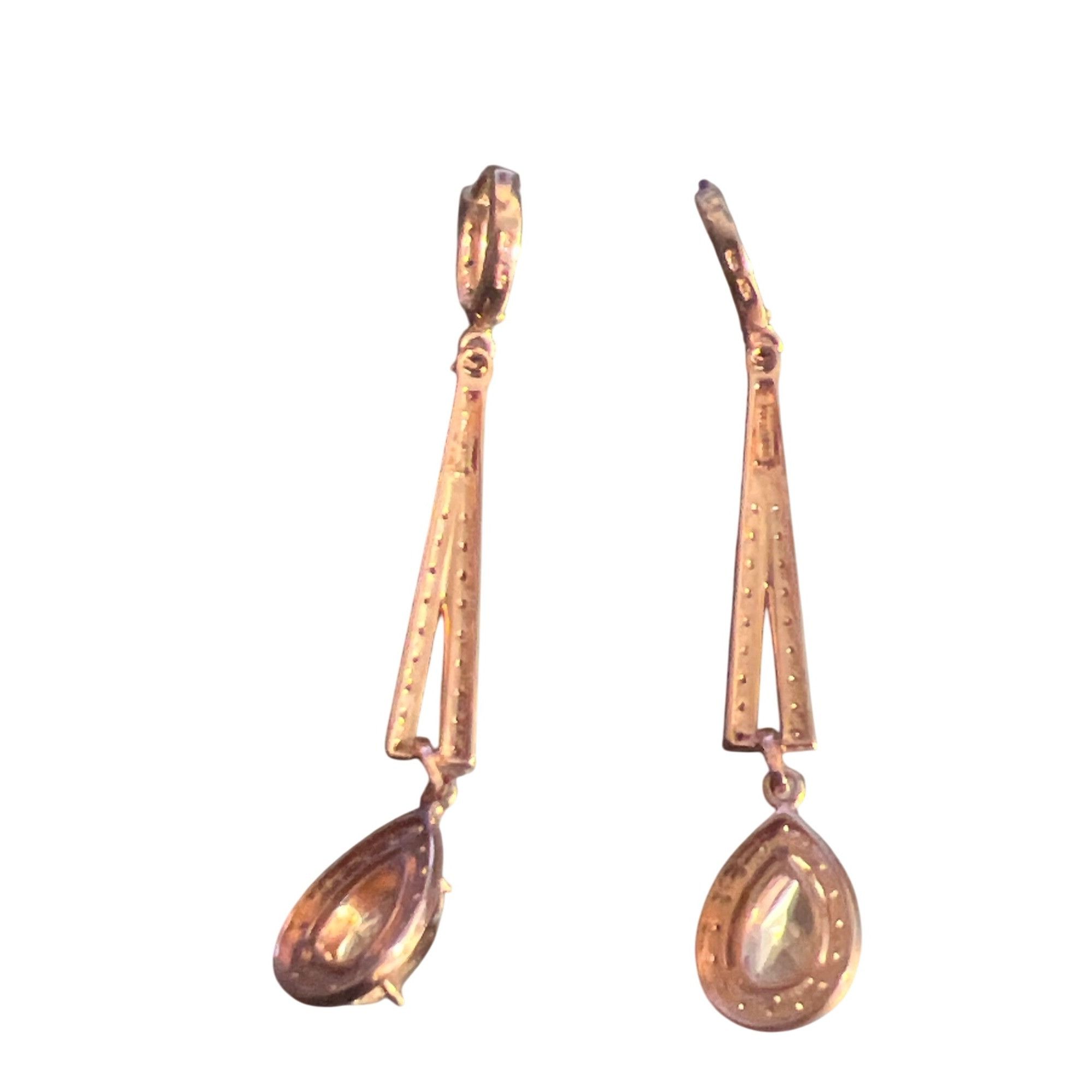 Other ATR Sterling Silver Rose Gold Plated Dangle Earrings Cubic Z Size ONE SIZE - 6 Thumbnail