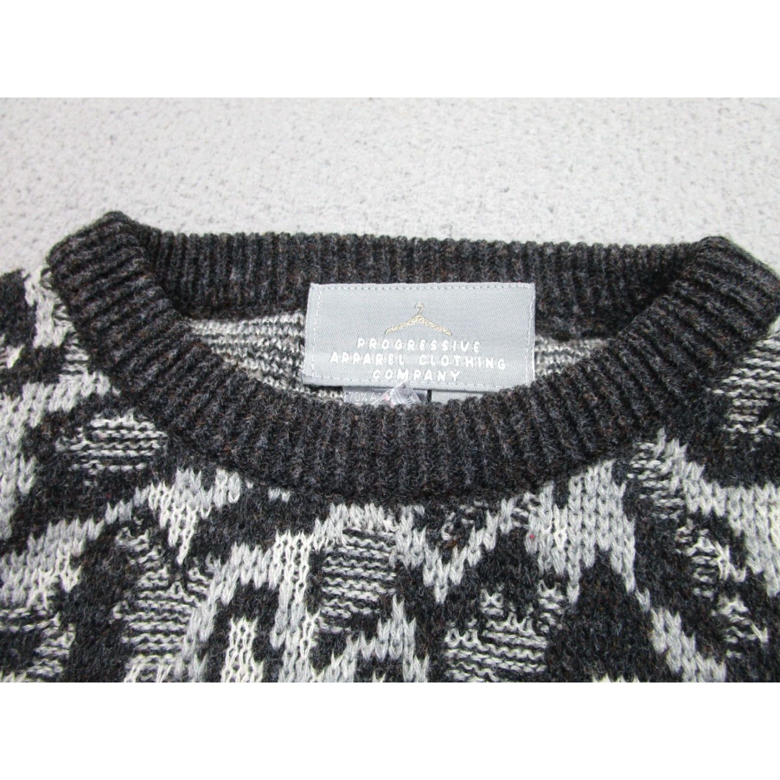 Vintage VINTAGE Progressive Apparel Sweater Mens L Gray Geometric Pullover 80s 90s Jumper Wool Acrylic Knit Crew Neck Casual Size US L / EU 52-54 / 3 - 5 Thumbnail