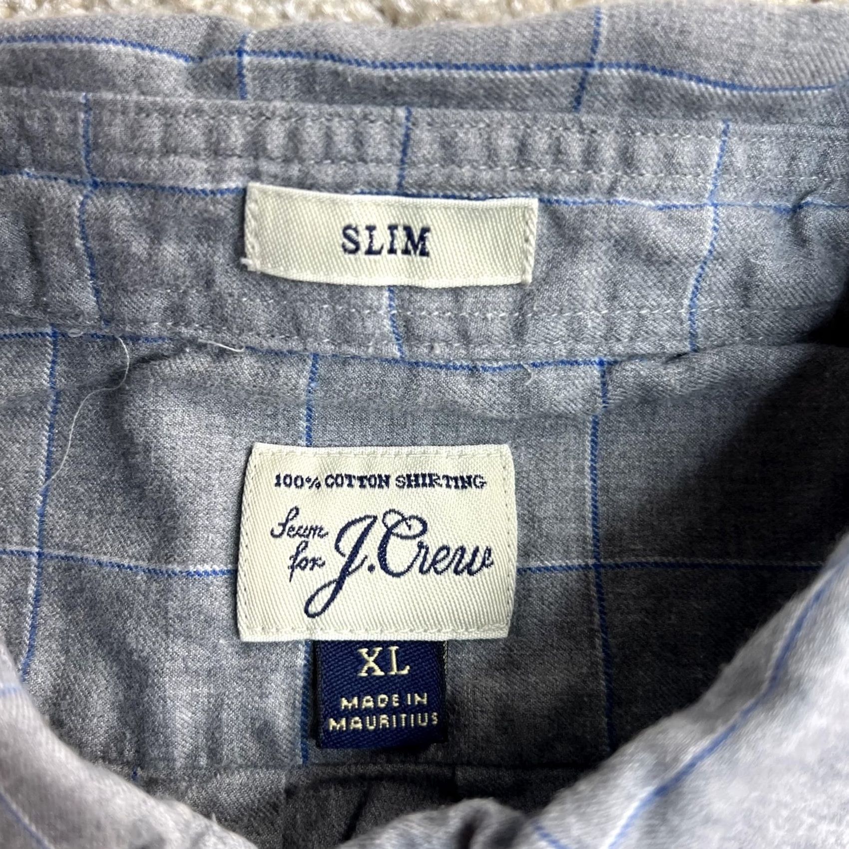 J.Crew J.Crew Shirt Mens XL Gray Check Long Sleeve Button Down Slim Fit Casual Cotton Size US XL / EU 56 / 4 - 4 Thumbnail