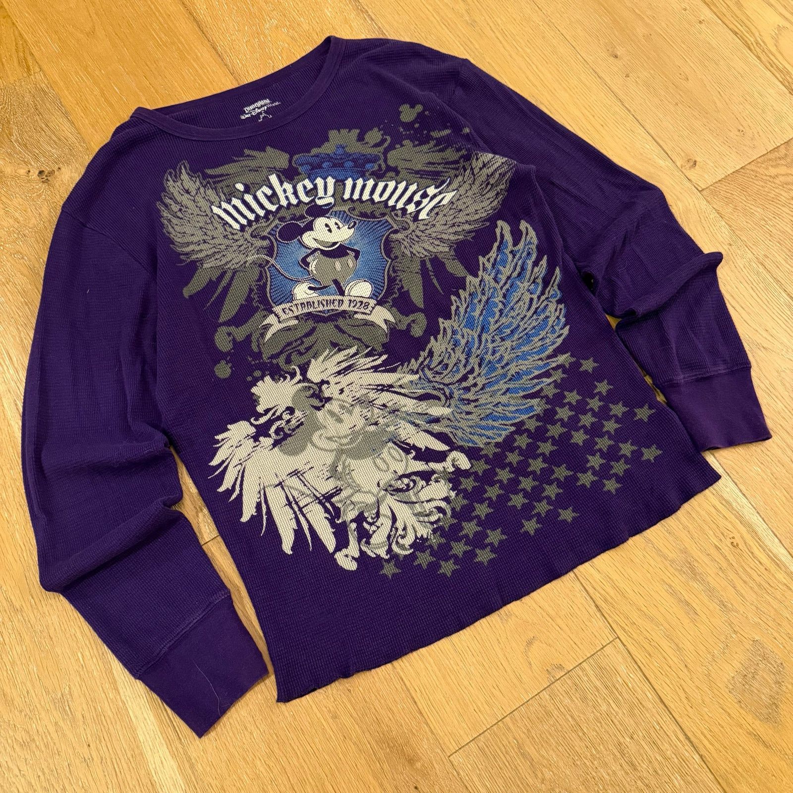 Mickey Mouse Y2K Mickey Mouse Long Sleeve Knit Shirt– Purple – Full Print Size US S / EU 44-46 / 1 - 1 Thumbnail