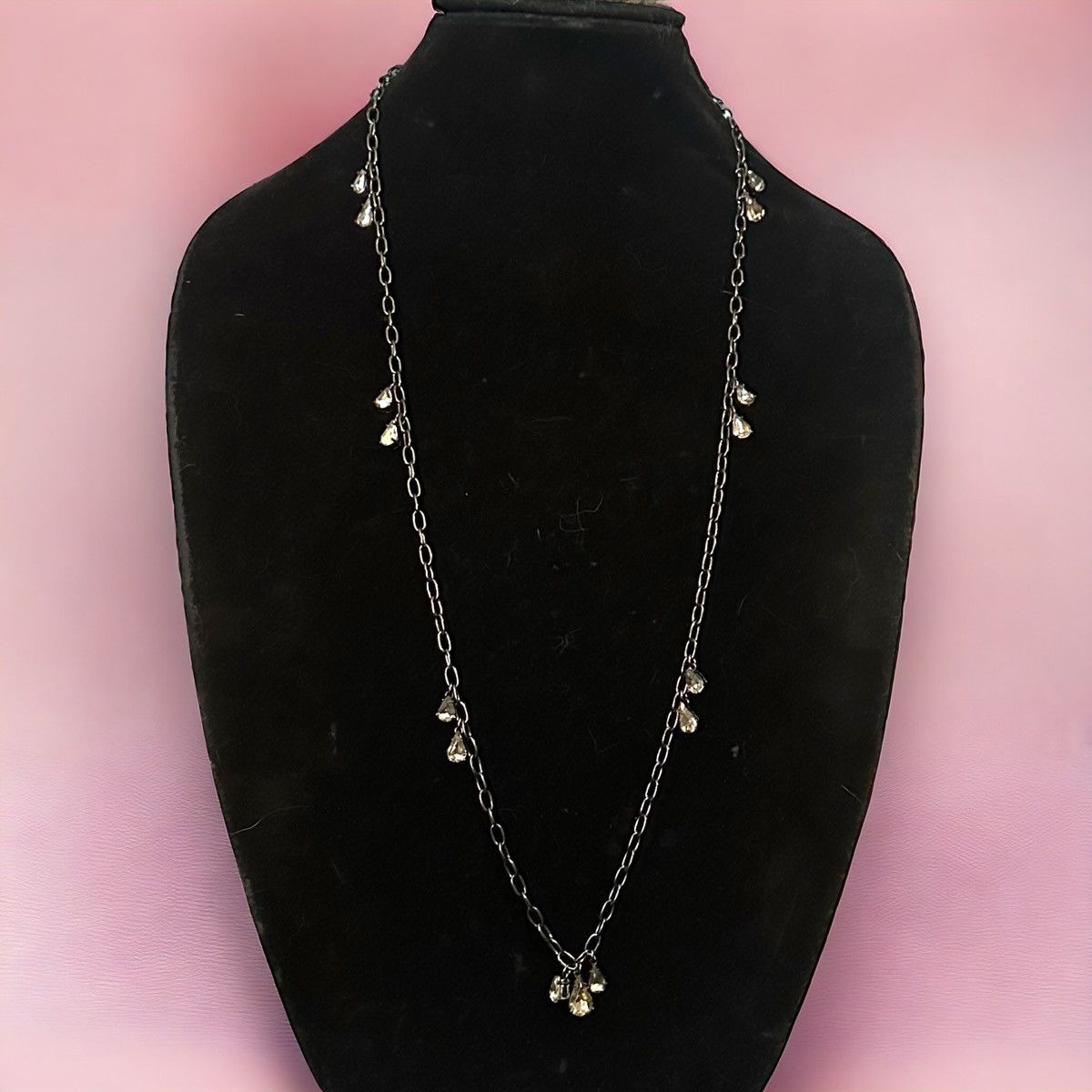 Ann Taylor × Vintage Vintage Ann Taylor silver tone rhinestone dangle necklace Size ONE SIZE - 1 Thumbnail