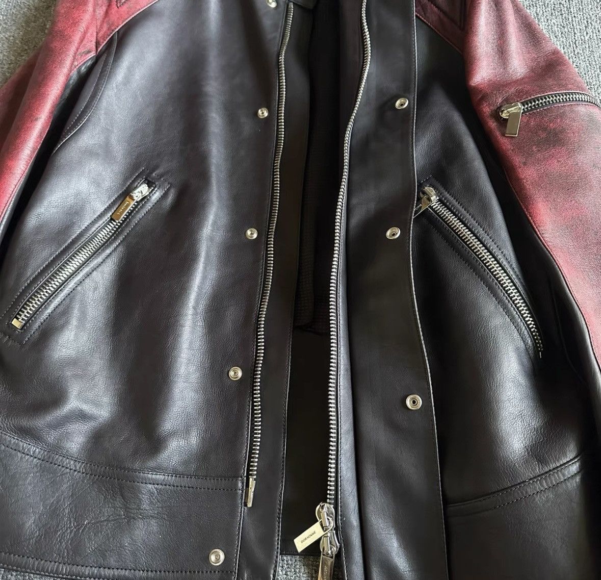 Dior Dior Black and red leather motorcycle jacket 2501-Nextarrow Size US M / EU 48-50 / 2 - 3 Thumbnail