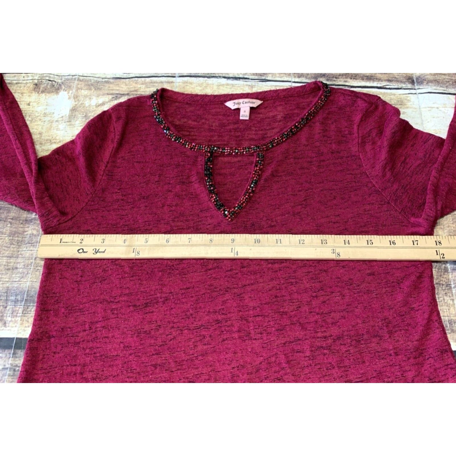 Juicy Couture Juicy Couture Burgandy Woman’s 3/4 Sleeve Sequins Size Small Light Weight Pullover Casual Formal Party/Cocktail Woman Junior? Size S / US 4 / IT 40 - 6 Thumbnail