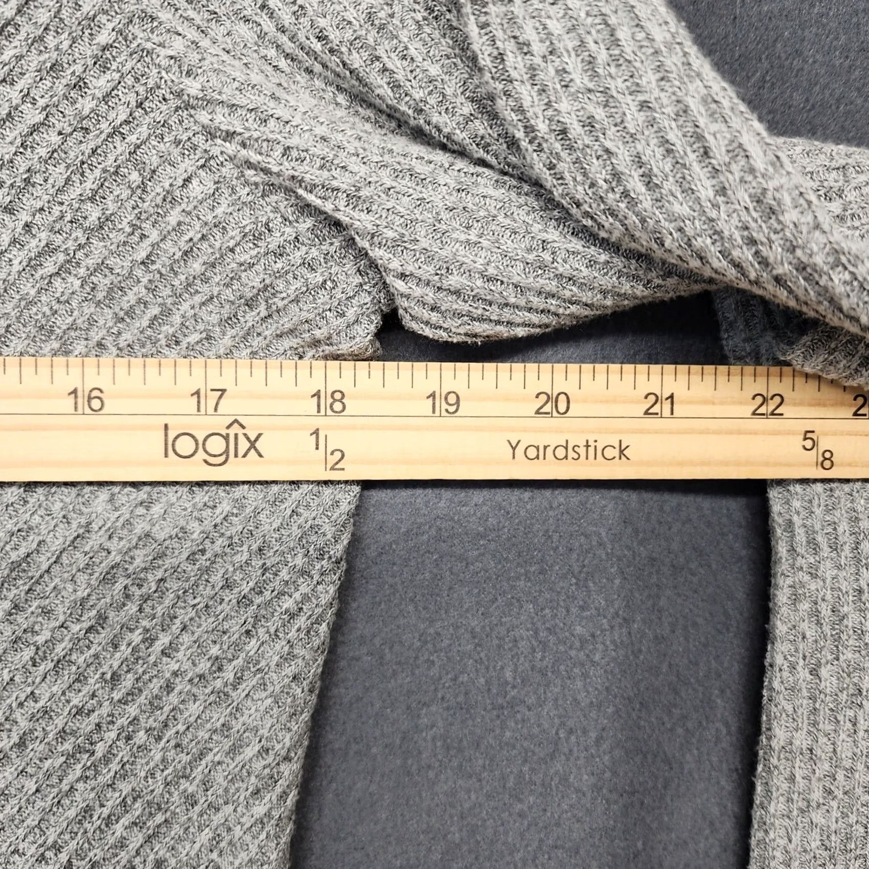 Gap Gap Dress Women's L Large Light Grey Long Sleeve Ribbed Swing Stretch Knee Length A-Line Pullover Dress Mens Womens Girls Size L / US 10 / IT 46 - 7 Thumbnail