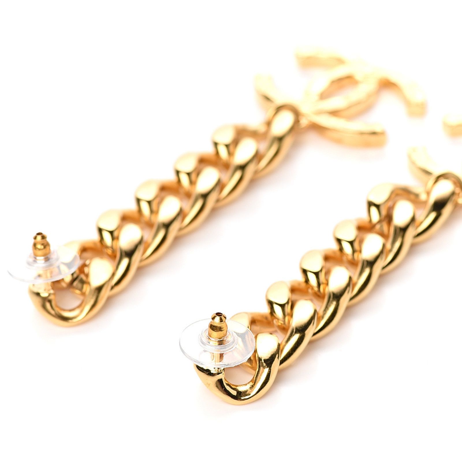 Chanel Chanel Curb Link Chain XLarge Thick Statement Drop Earrings Size ONE SIZE - 8 Thumbnail