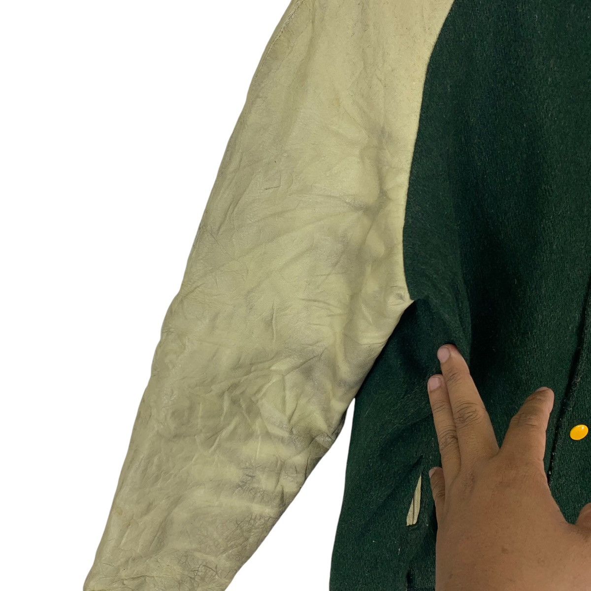 Golden Bear 🔥🔥 VINTAGE GOLDEN BEAR VARSITY WOOL LEATHER JACKET Size US M / EU 48-50 / 2 - 5 Thumbnail