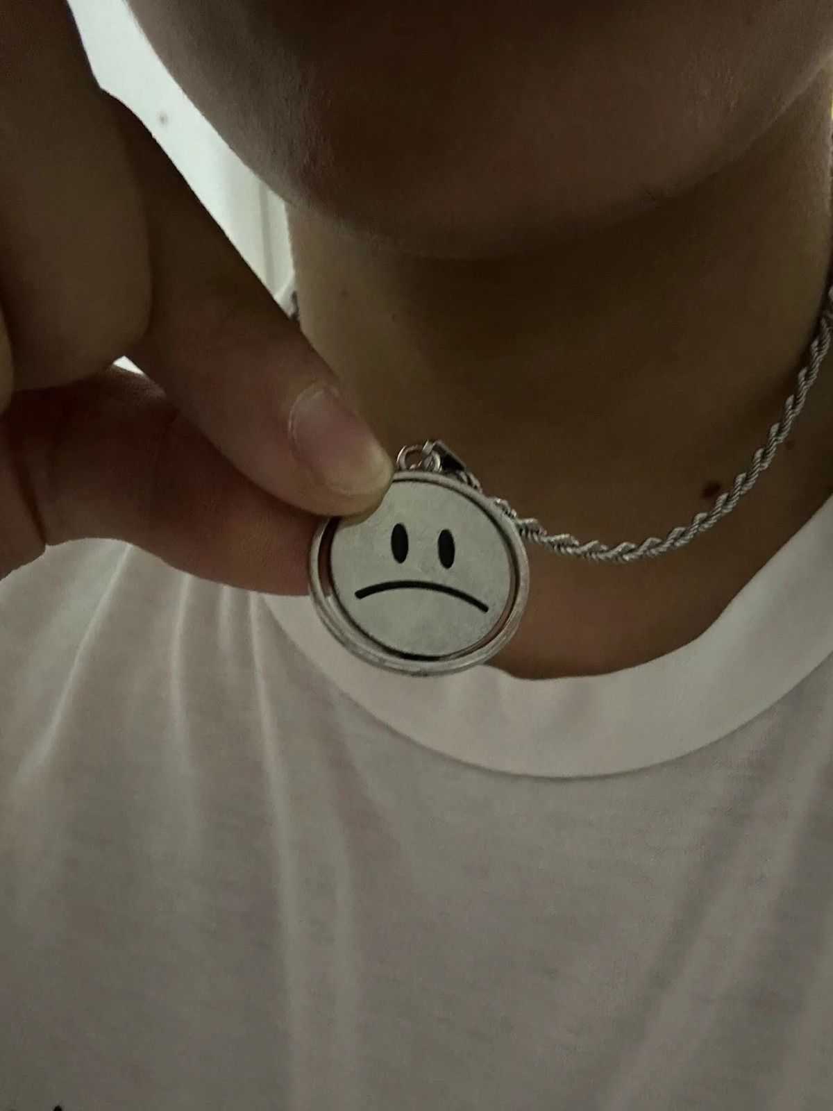 Jewelry Two Side Smile Sad Face Necklace Size ONE SIZE - 6 Thumbnail