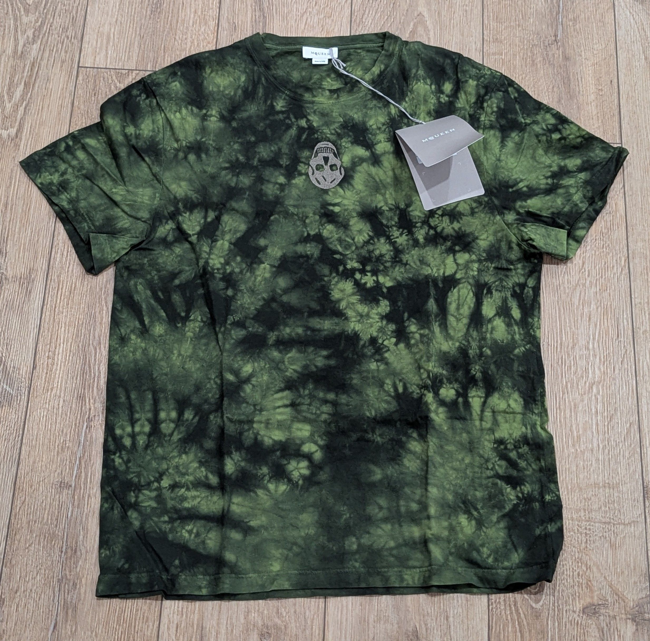 Alexander McQueen Alexander McQueen Skull Patch Tie-Dye T-Shirt Green Large Size US L / EU 52-54 / 3 - 1 Thumbnail