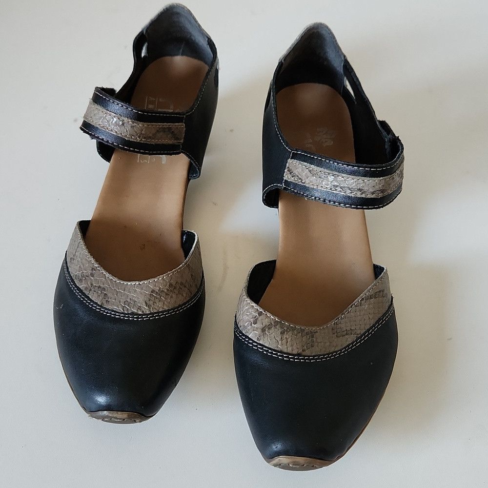 Rieker RIEKER | 49780-00 Mirjam 80 Cristallino Black Reptile Leath Size US 10 / IT 40 - 3 Thumbnail