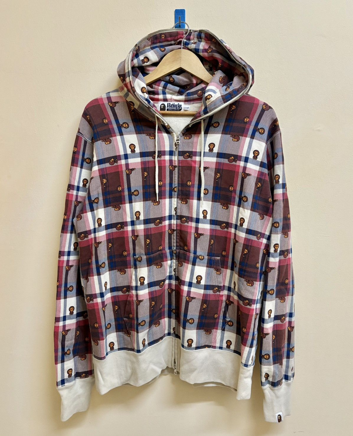 Vintage Bathing Ape Bape Baby Milo Flannel Zipper Hoodie