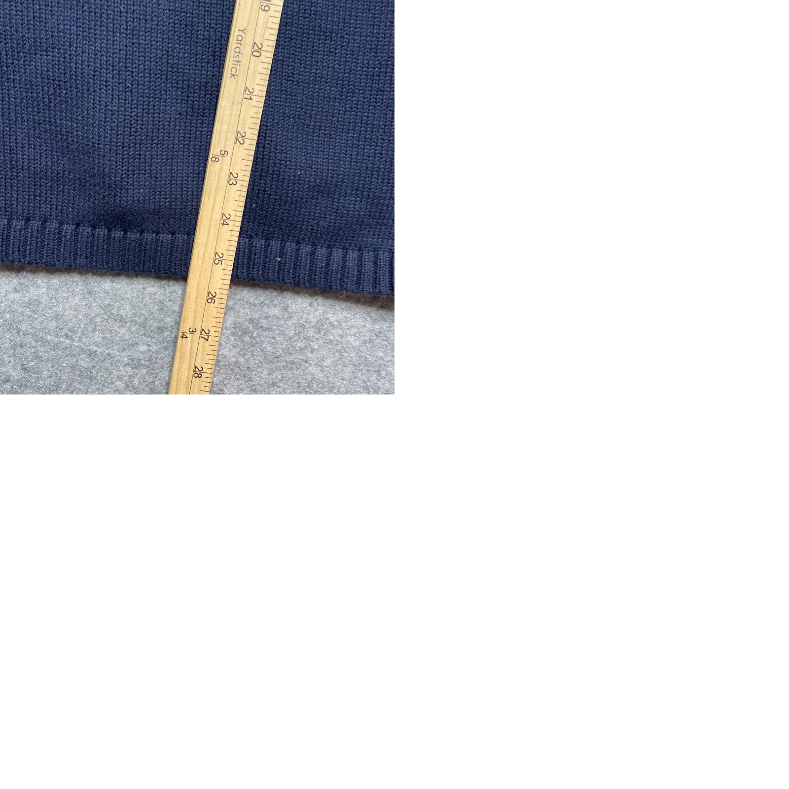 Tommy Hilfiger Sweater Womens XL Blue Pullover Quarter Zip Green Crest Cotton