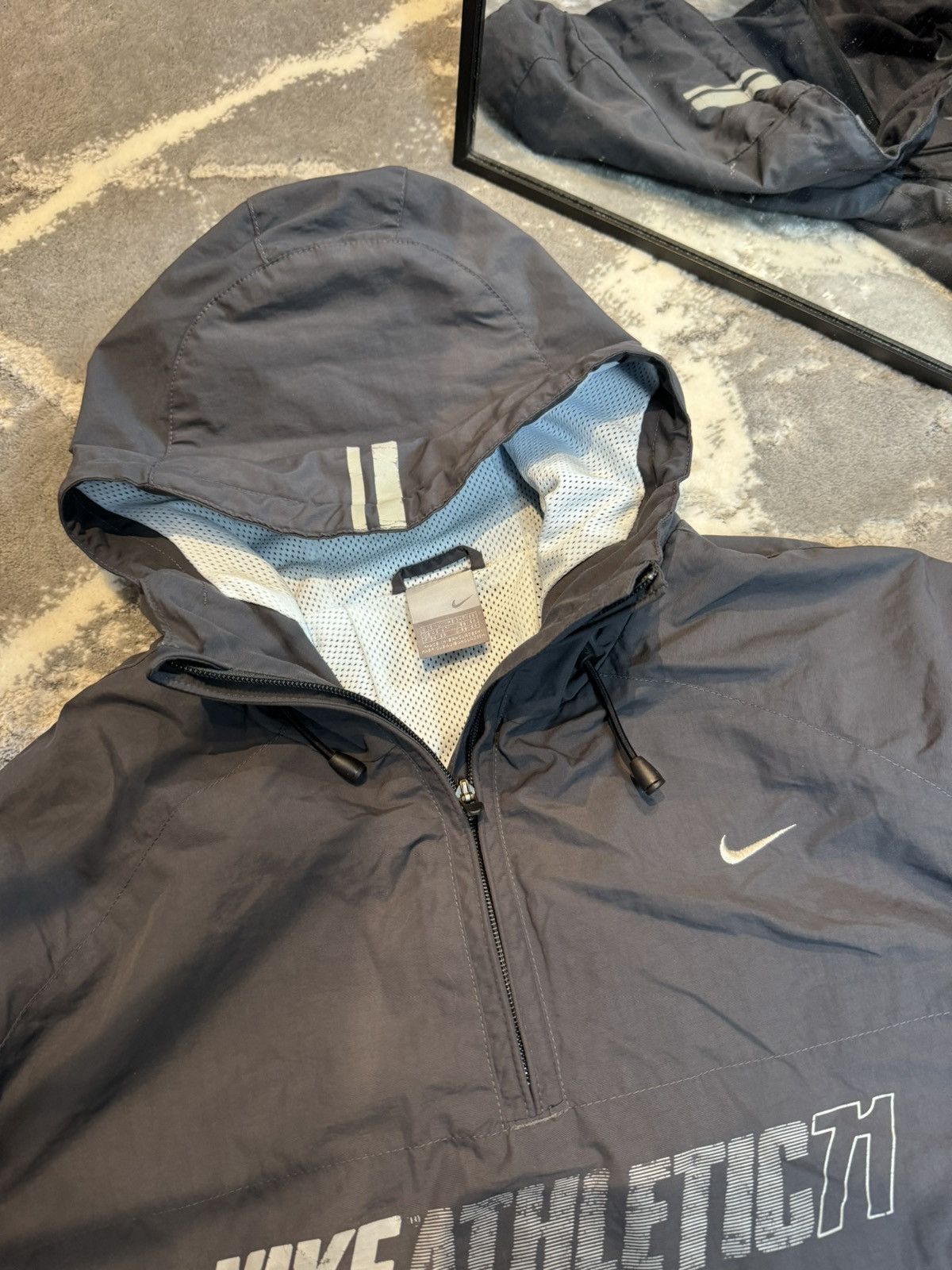 90s Nike Vintage Big Logo Athletic Nylon Anorak Jacket