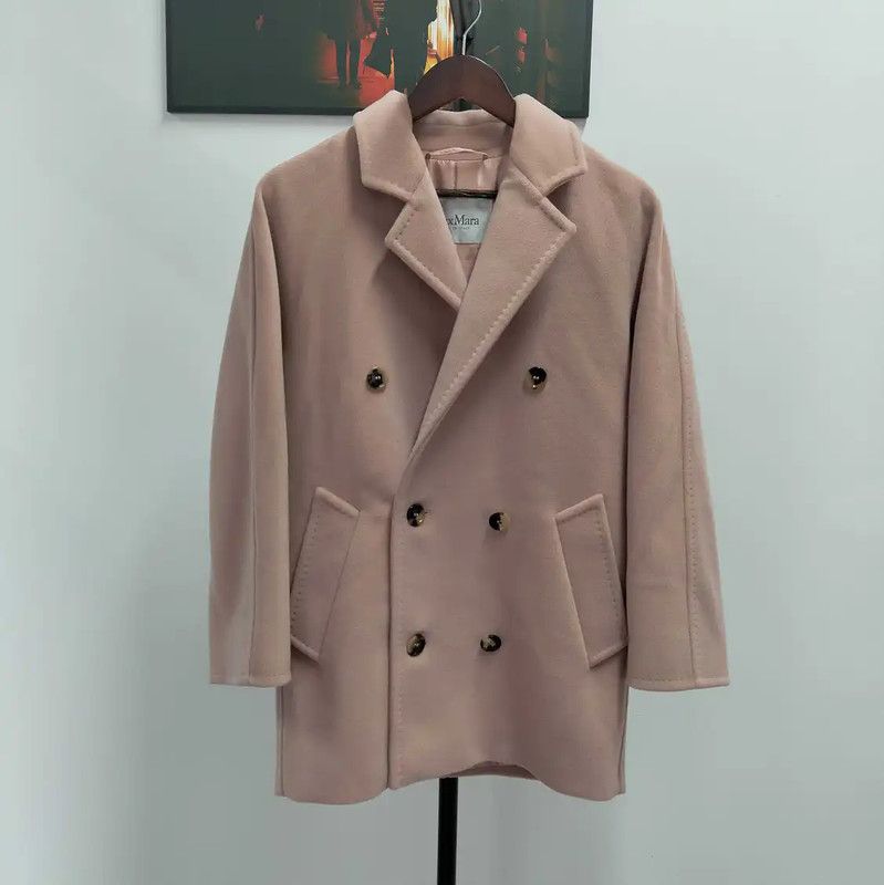 Max Mara MaxMara Pink Wool Double-Breasted Coat 0089 Size M / US 6-8 / IT 42-44 - 1 Thumbnail