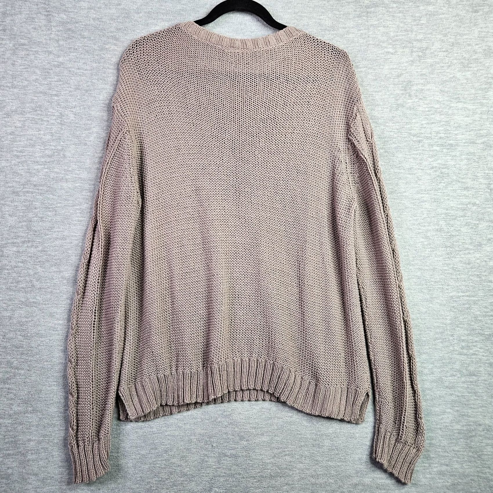 Vintage Wooden Ships Women’s Beige Cable Knit Sweater Crew Neck Pullover M/L Size M / US 6-8 / IT 42-44 - 2 Thumbnail
