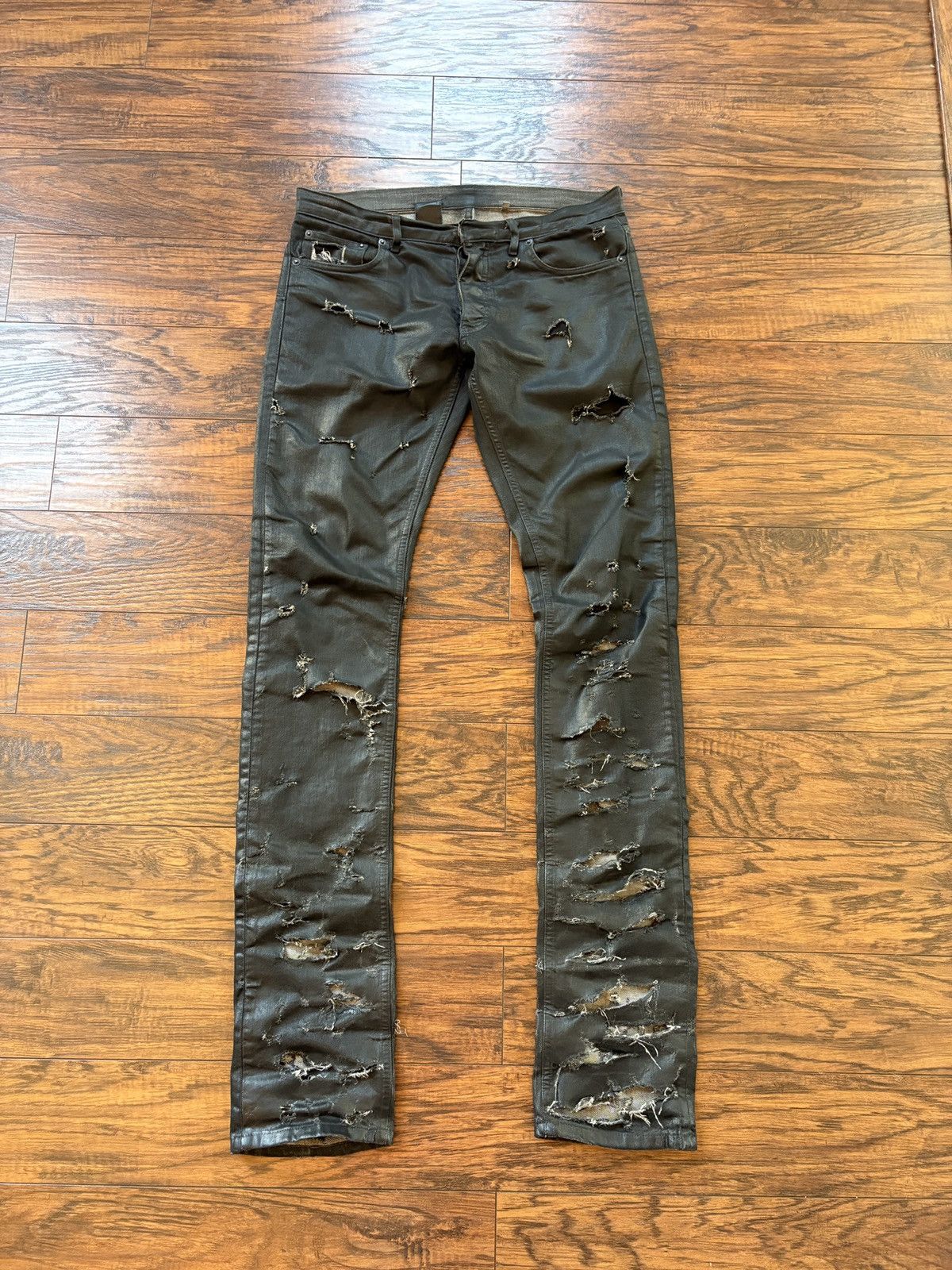 Dior Dior SS04 “Strip” Destroyed Waxed Denim Size US 30 / EU 46 - 3 Thumbnail