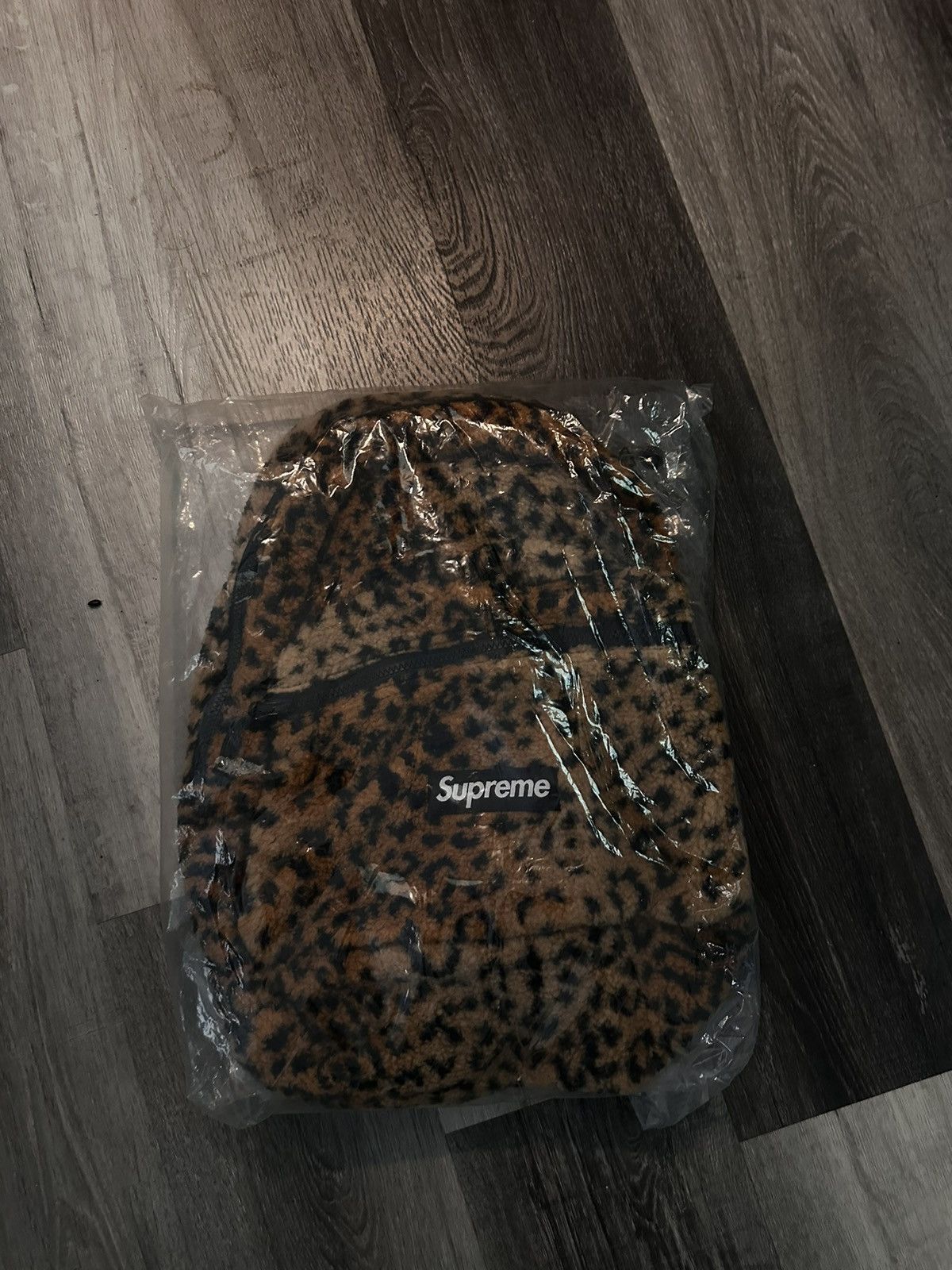 image of Supreme Leopard Fleece Backpack Bag, Men's