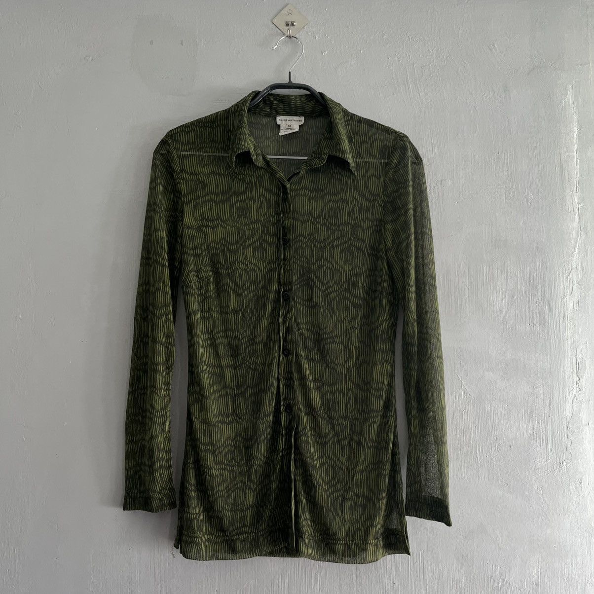Dries Van Noten Dries Van Noten Psychedelic Button Up Mesh Top Size XS / US 0-2 / IT 36-38 - 1 Thumbnail
