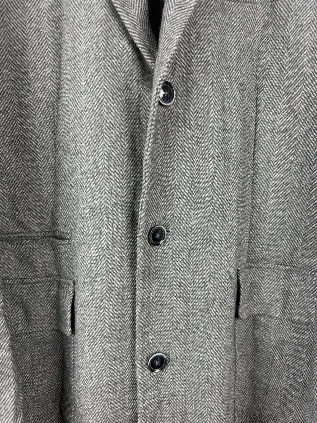 Vintage Gutteridge Men’s Wool Herringbone Tweed Overcoat Coat Jacket Size US XXL / EU 58 / 5 - 9 Thumbnail
