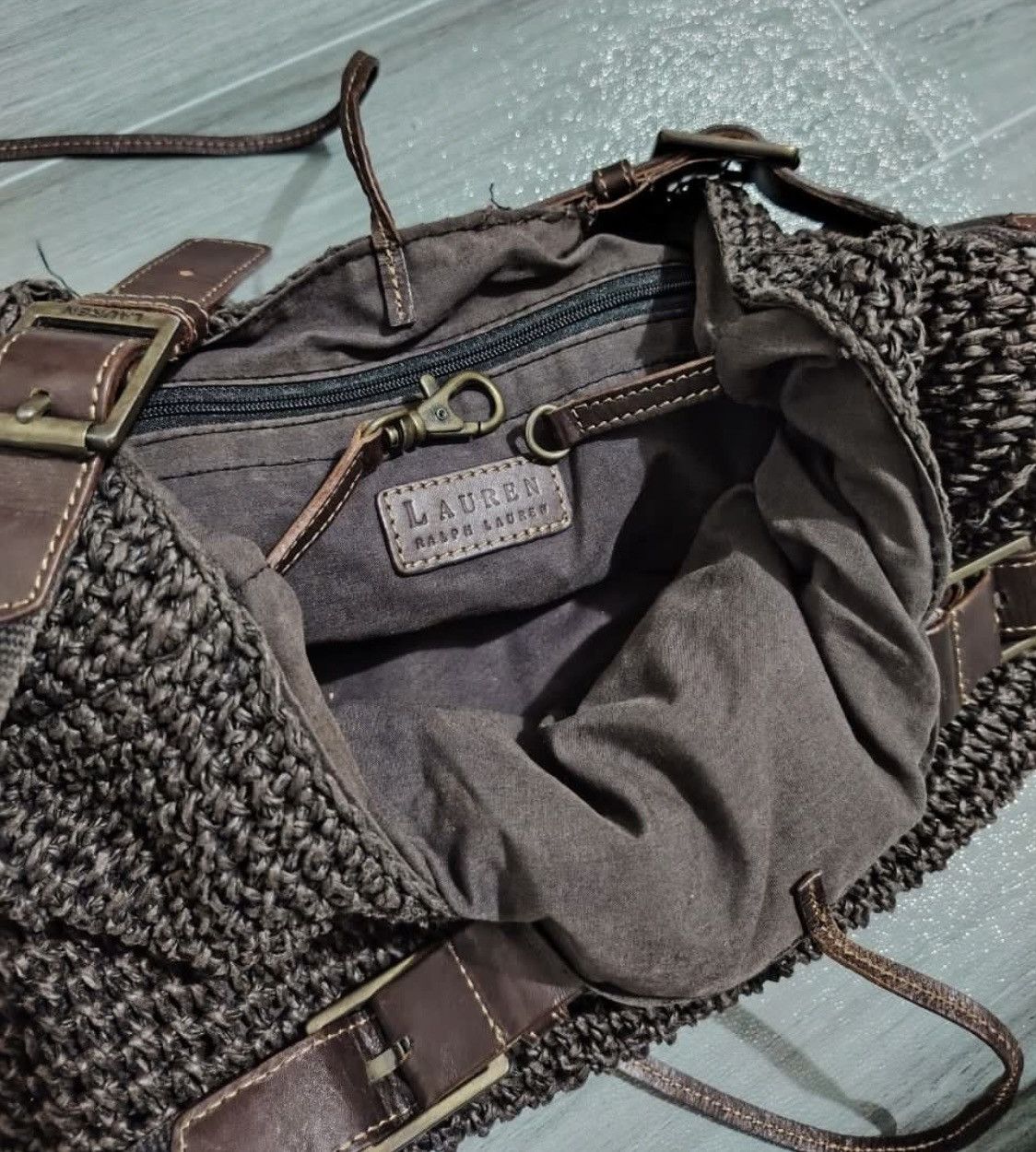 Lauren Ralph Lauren Vintage Brown Woven Tote Bag Size ONE SIZE - 24 Thumbnail