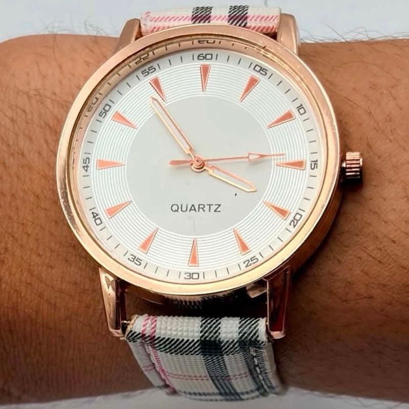 Other Rose Gold Plaid Men’s Watch Size ONE SIZE - 1 Thumbnail