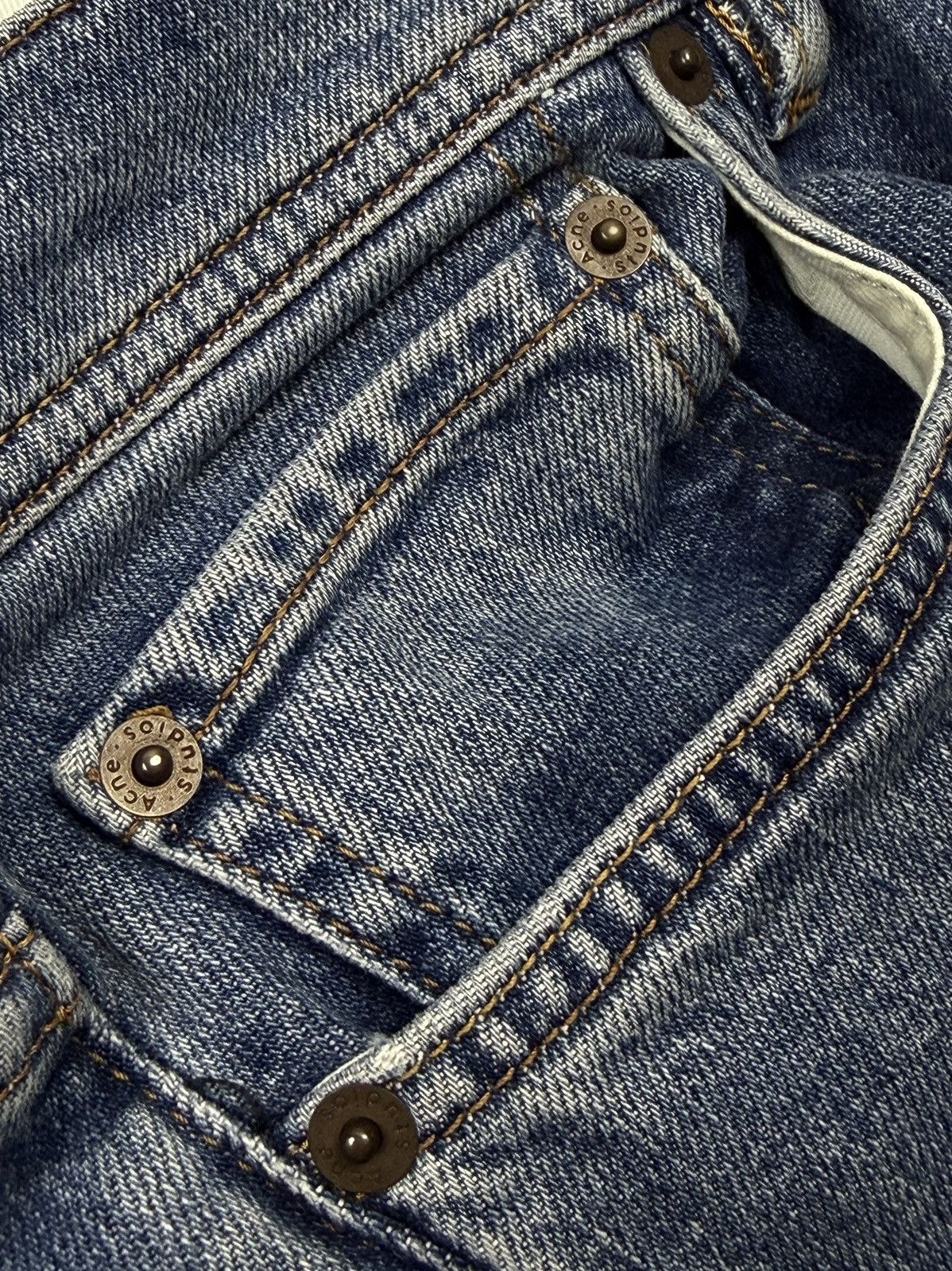 Acne Studios Acne Studios Slim Tapered Jeans North Mid Blue Denim Vintage Size US 33 - 16 Thumbnail