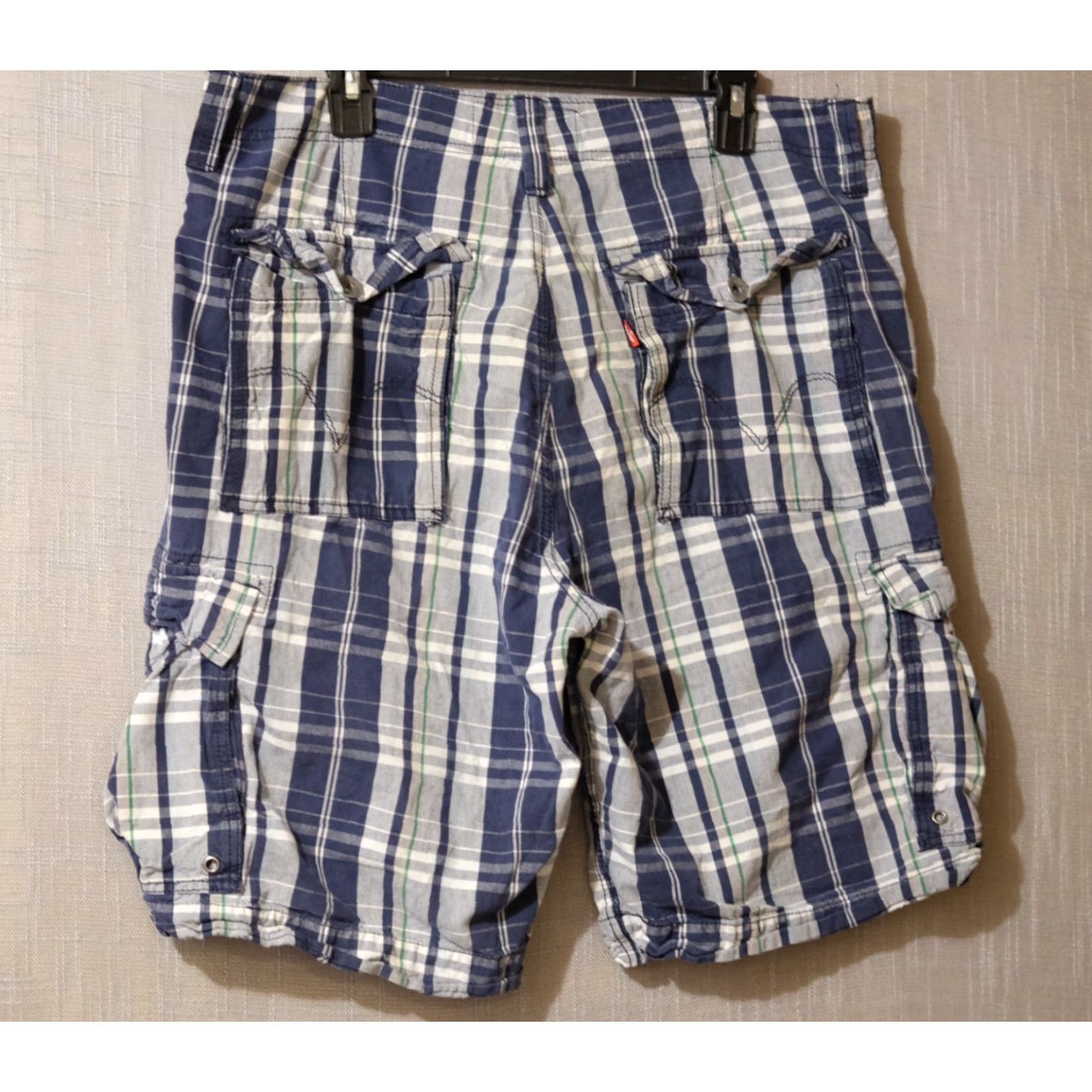 Levi's Levi's Cargo Shorts 100% Cotton Plaid Mens W36 Cargo Pocket Casual Size US 37 - 6 Thumbnail
