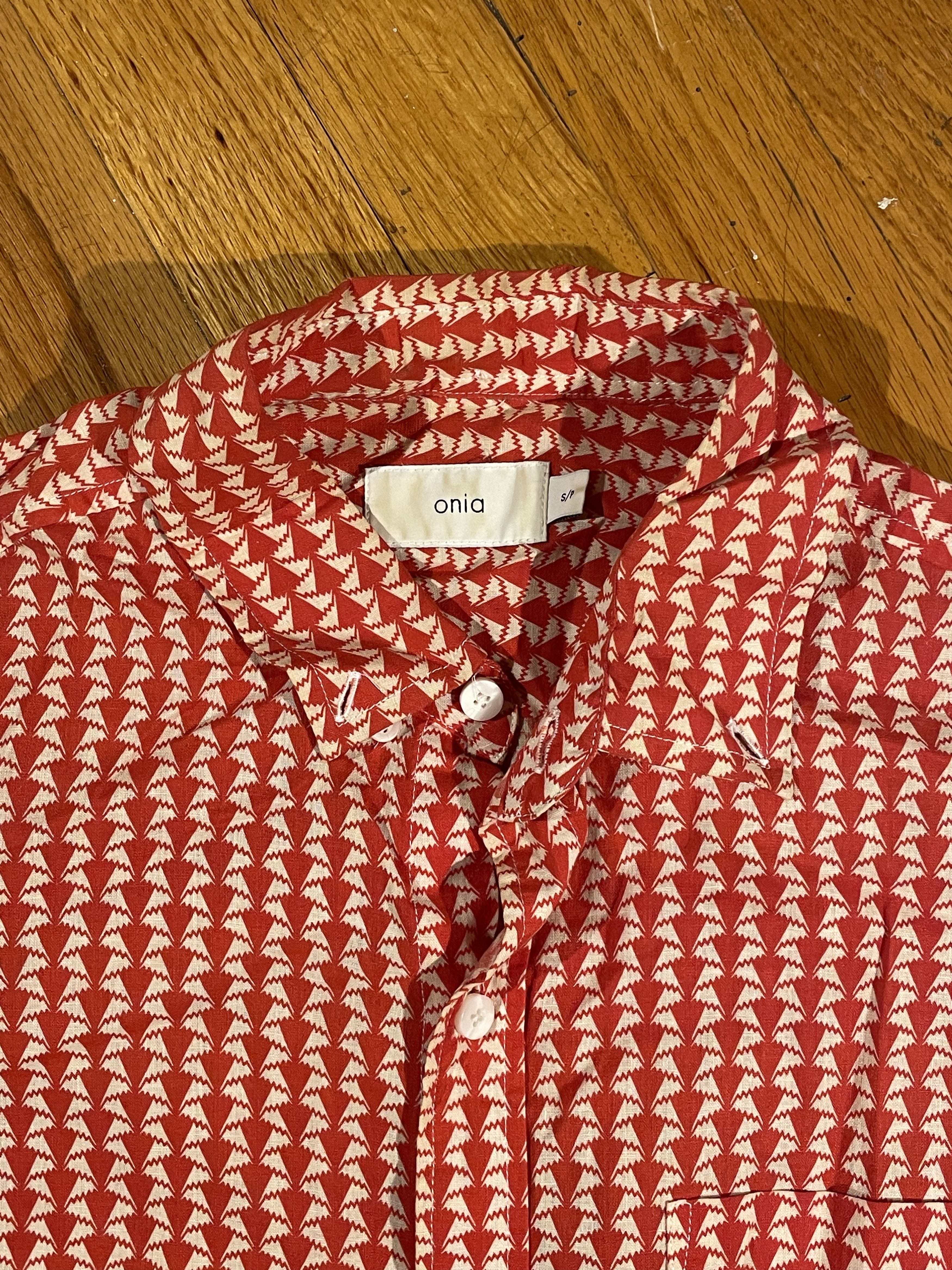 Onia Printed Short Sleeve Oxford Size US M / EU 48-50 / 2 - 2 Thumbnail