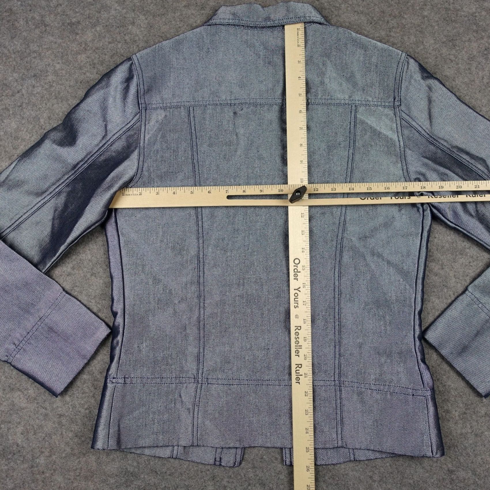 VIBE Vibes Jacket Womens Large Denim Trucker Button Front Pockets Blue Jeans Casual Fall Spring Winter Mens? Size 36" / US 14 / IT 50 - 7 Thumbnail