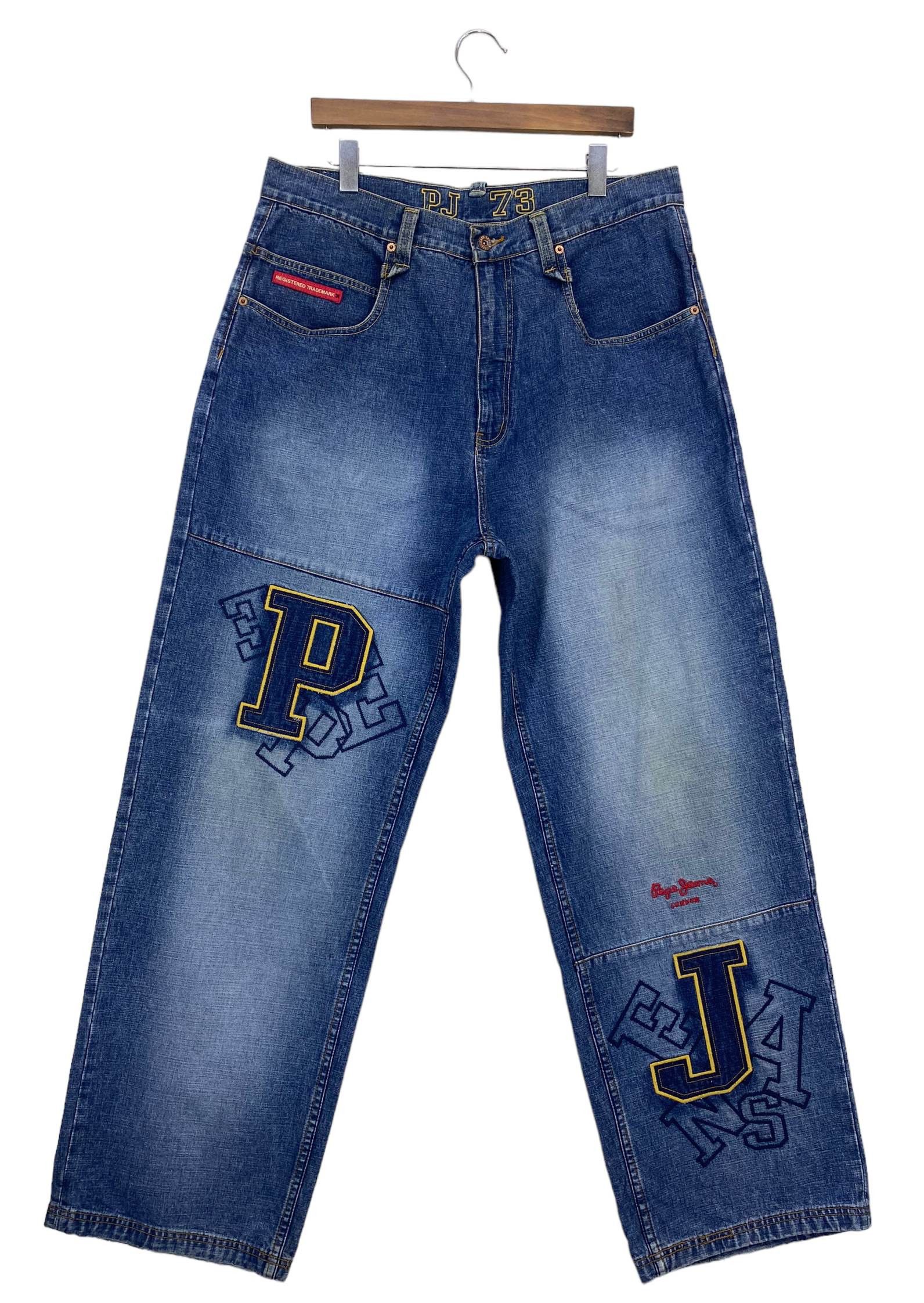 Japanese Brand Pepe Baggy Jeans Hip Hop Skateboard Jeans Size US 36 / EU 52 - 1 Thumbnail