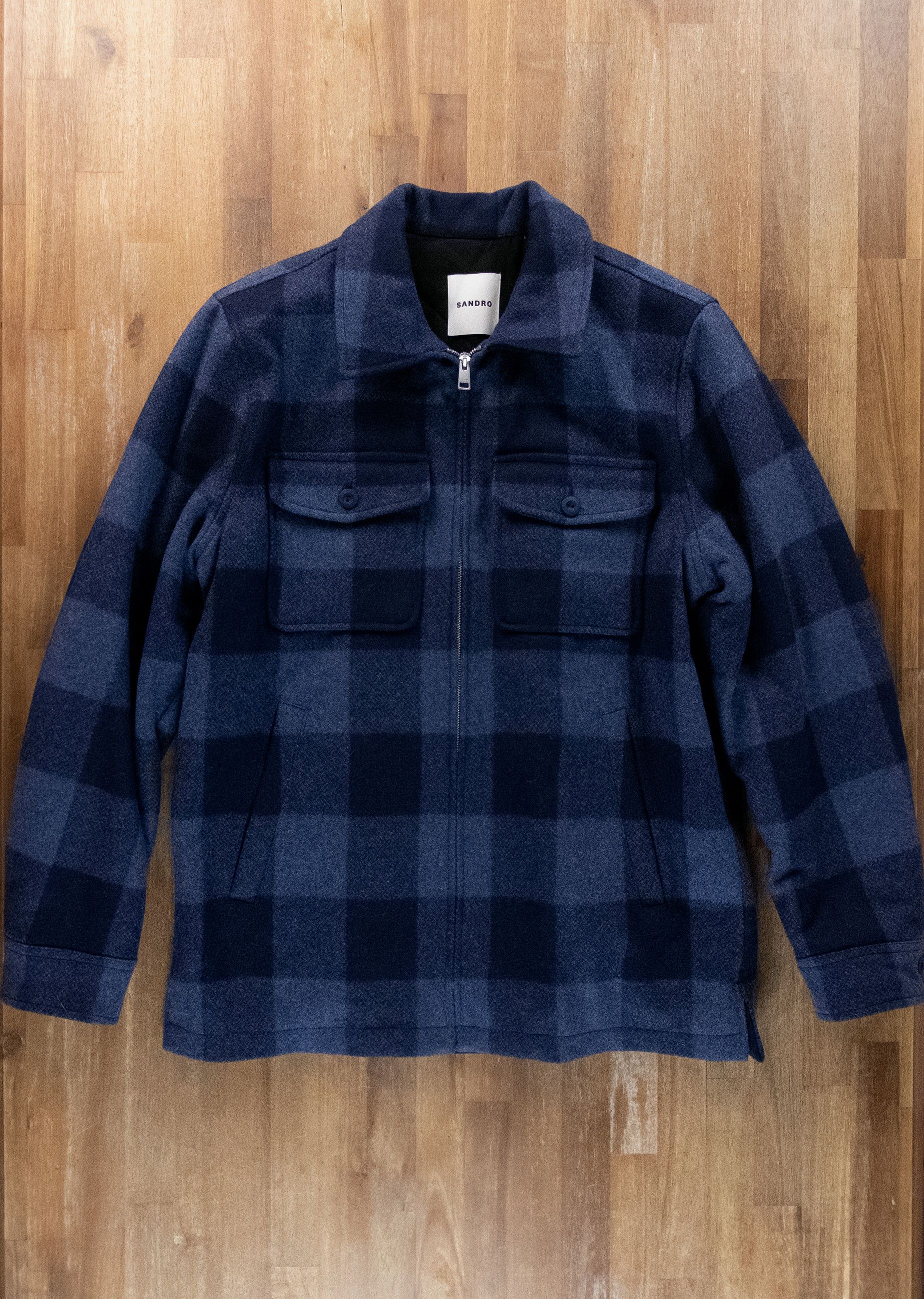 Sandro SANDRO Paris blue checkered light padded wool jacket Medium Size US M / EU 48-50 / 2 - 5 Thumbnail