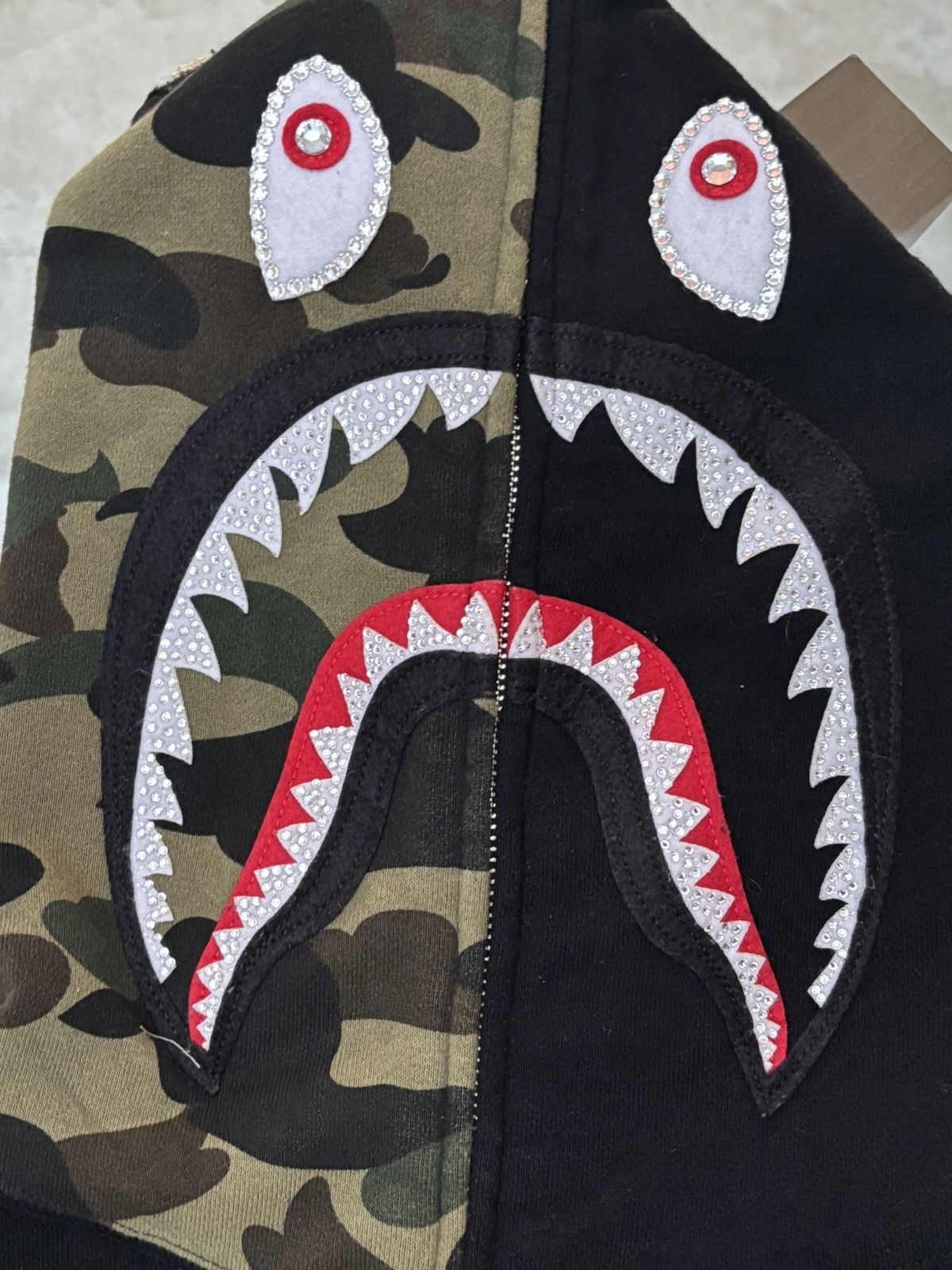 Bape × Swarovski Swarovski Shark Full Zip Hoodie Size US L / EU 52-54 / 3 - 1 Thumbnail
