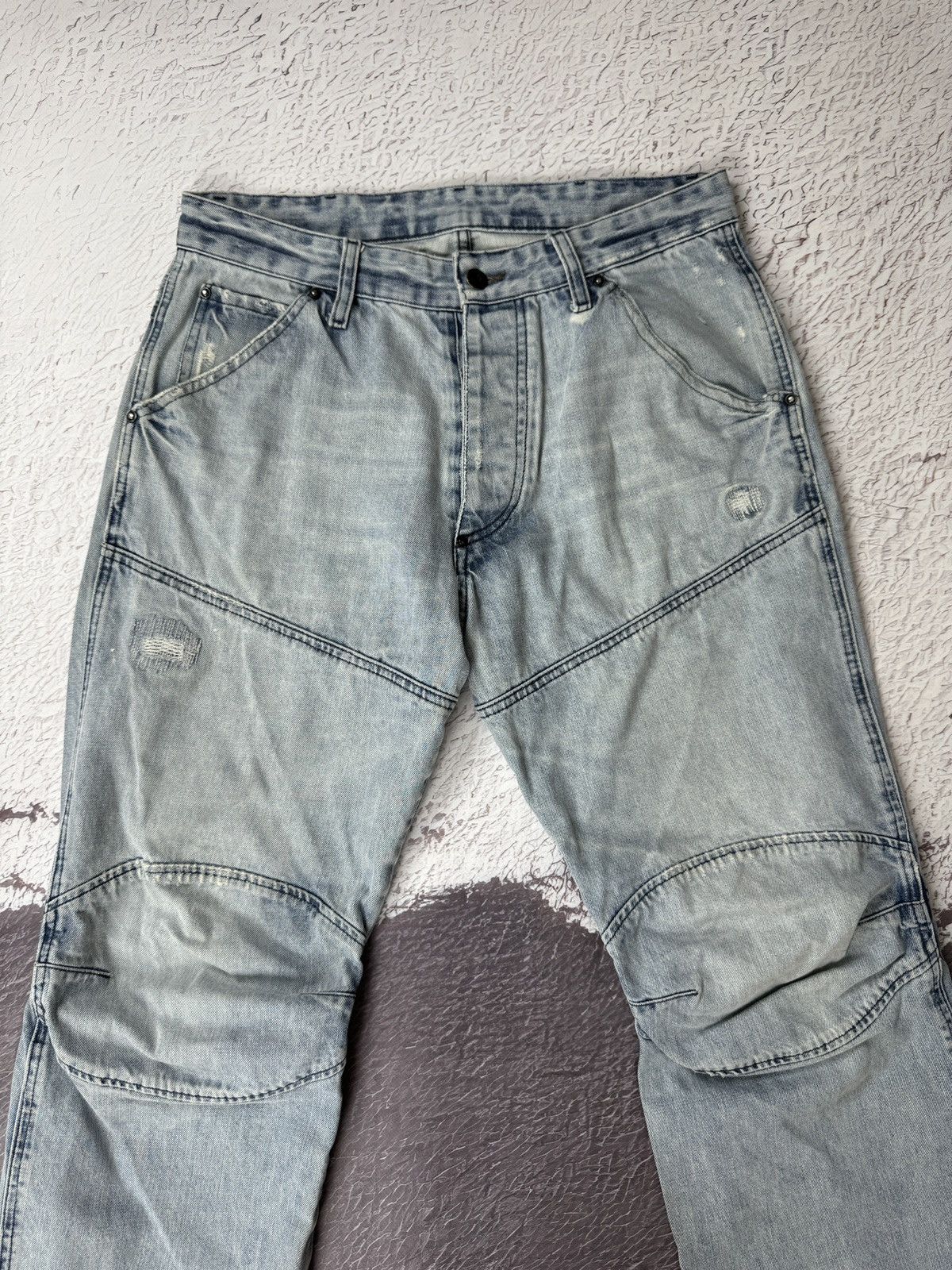 G-Star G-Star Raw Elwood vintage light blue double knee denim jeans Size US 32 / EU 48 - 7 Thumbnail