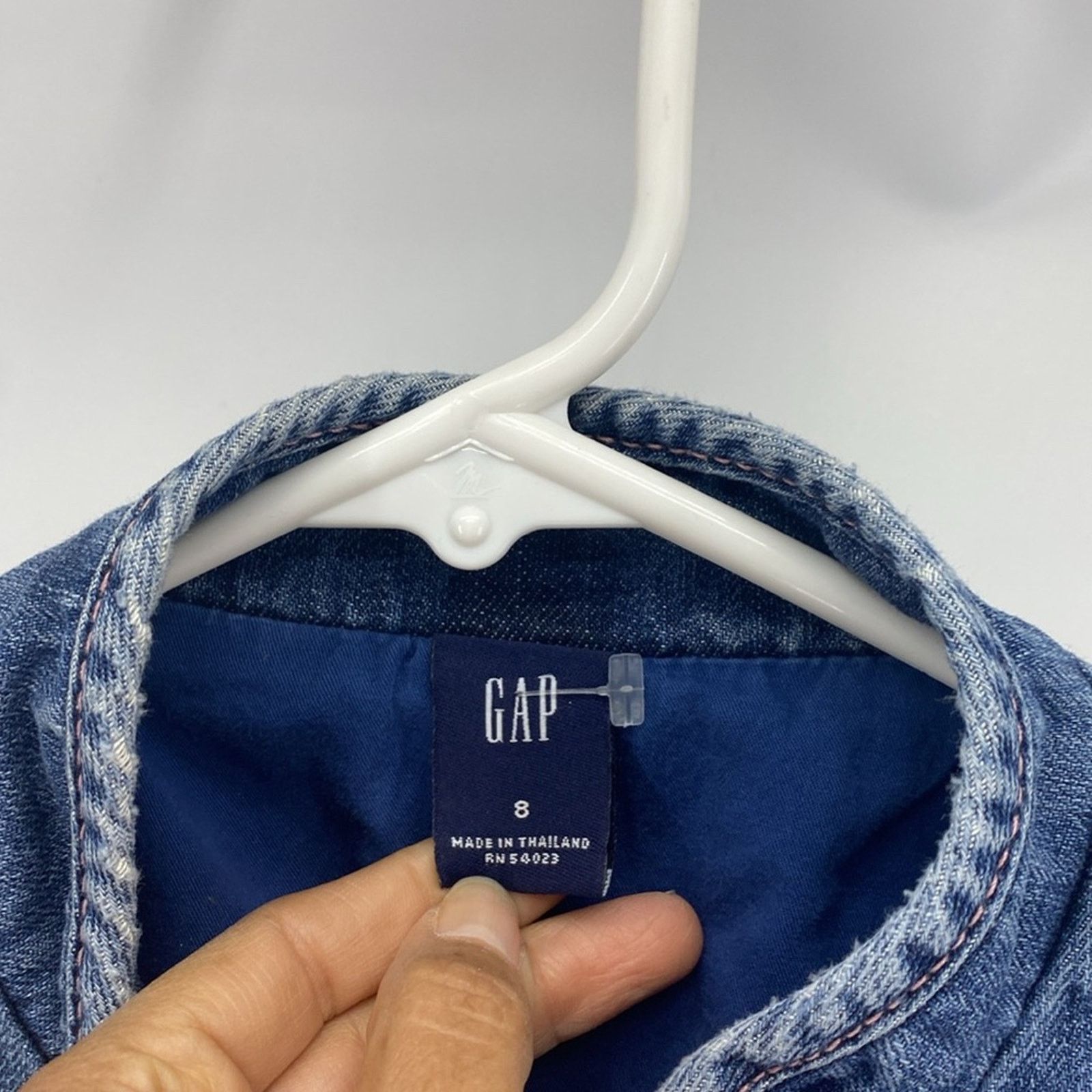 Gap Gap denim Jacket puff sleeve fitted 90s Y2K pink stitching S Size S / US 4 / IT 40 - 3 Thumbnail