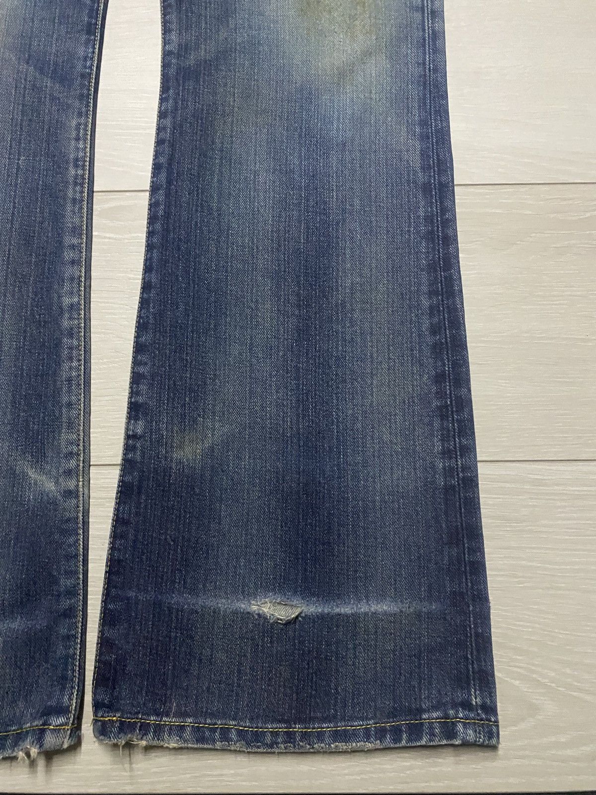 Edwin Edwin 401 XV Mud Wash Splatter Distressed Flare Jeans Size US 34 / EU 50 - 12 Thumbnail