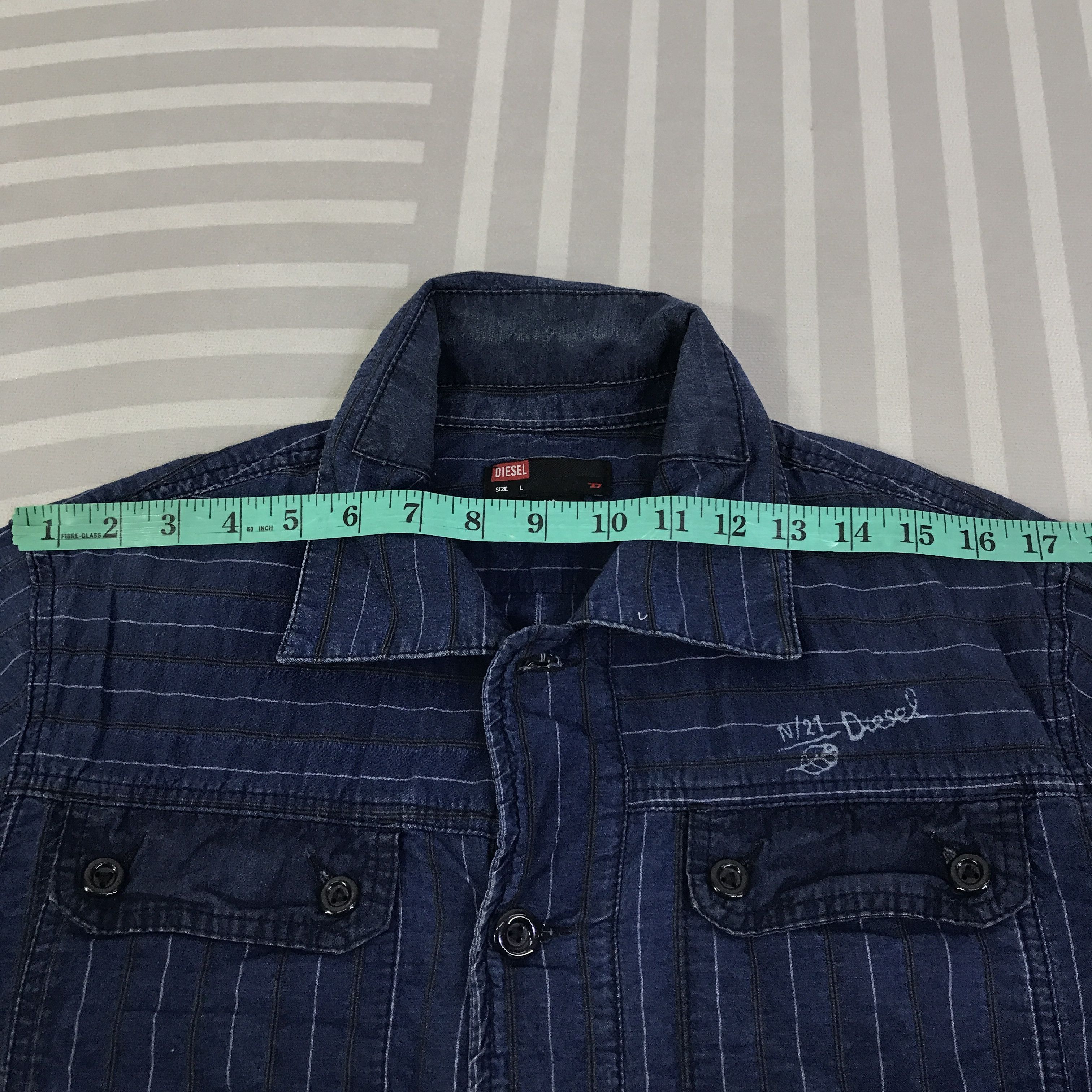 Diesel Vintage Diesel Button Ups indigo Jacket K125B8 Size US L / EU 52-54 / 3 - 6 Thumbnail