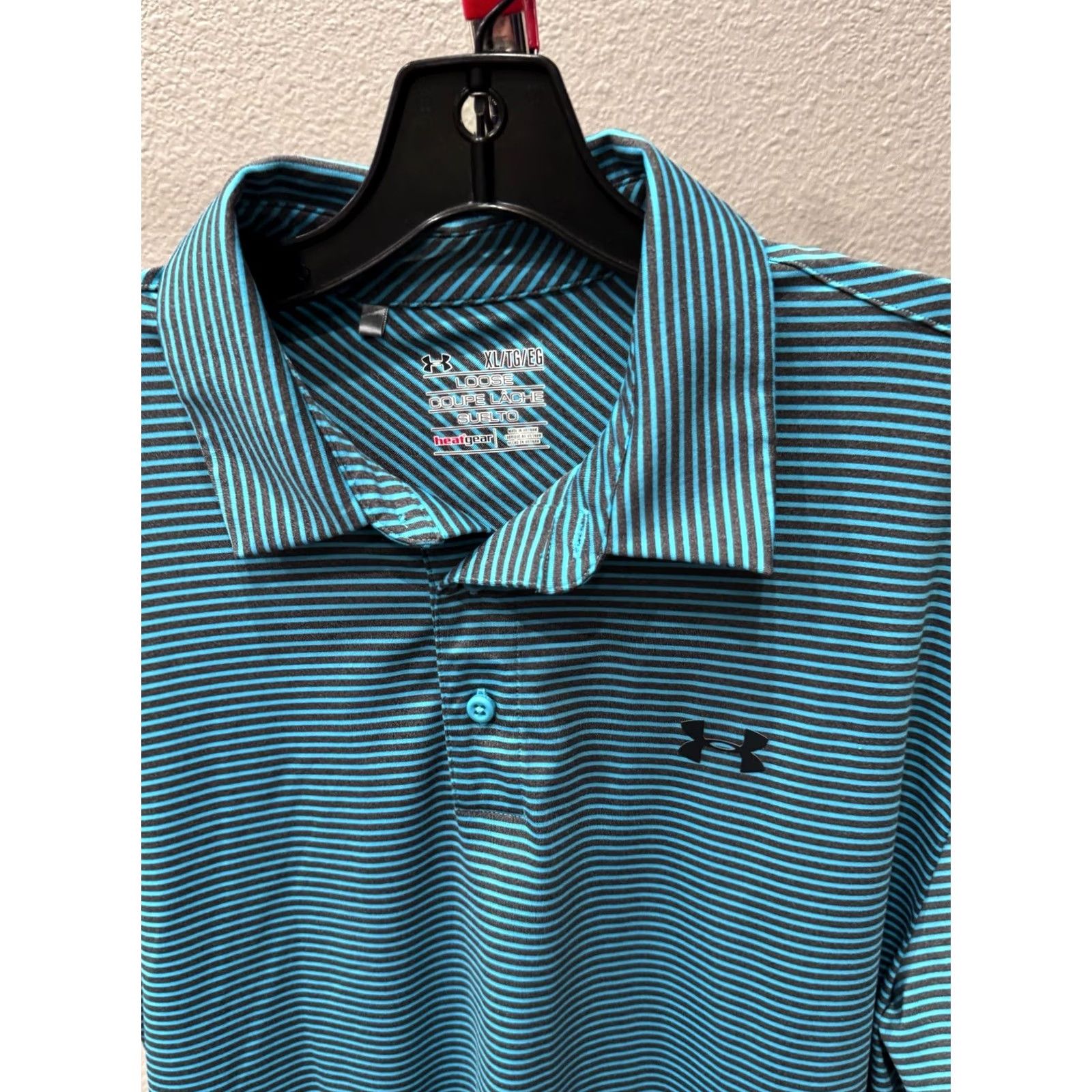 Under Armour Under Armour POLO SHIRT Seafoam Blue Gray Stripe XL EXtra Large Mens Size US XL / EU 56 / 4 - 4 Thumbnail