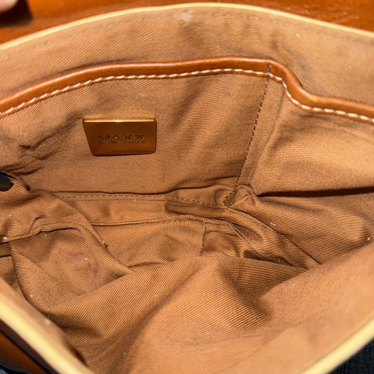 Other Maxx New York leather caramel brown gold chain studded bag Size ONE SIZE - 8 Thumbnail